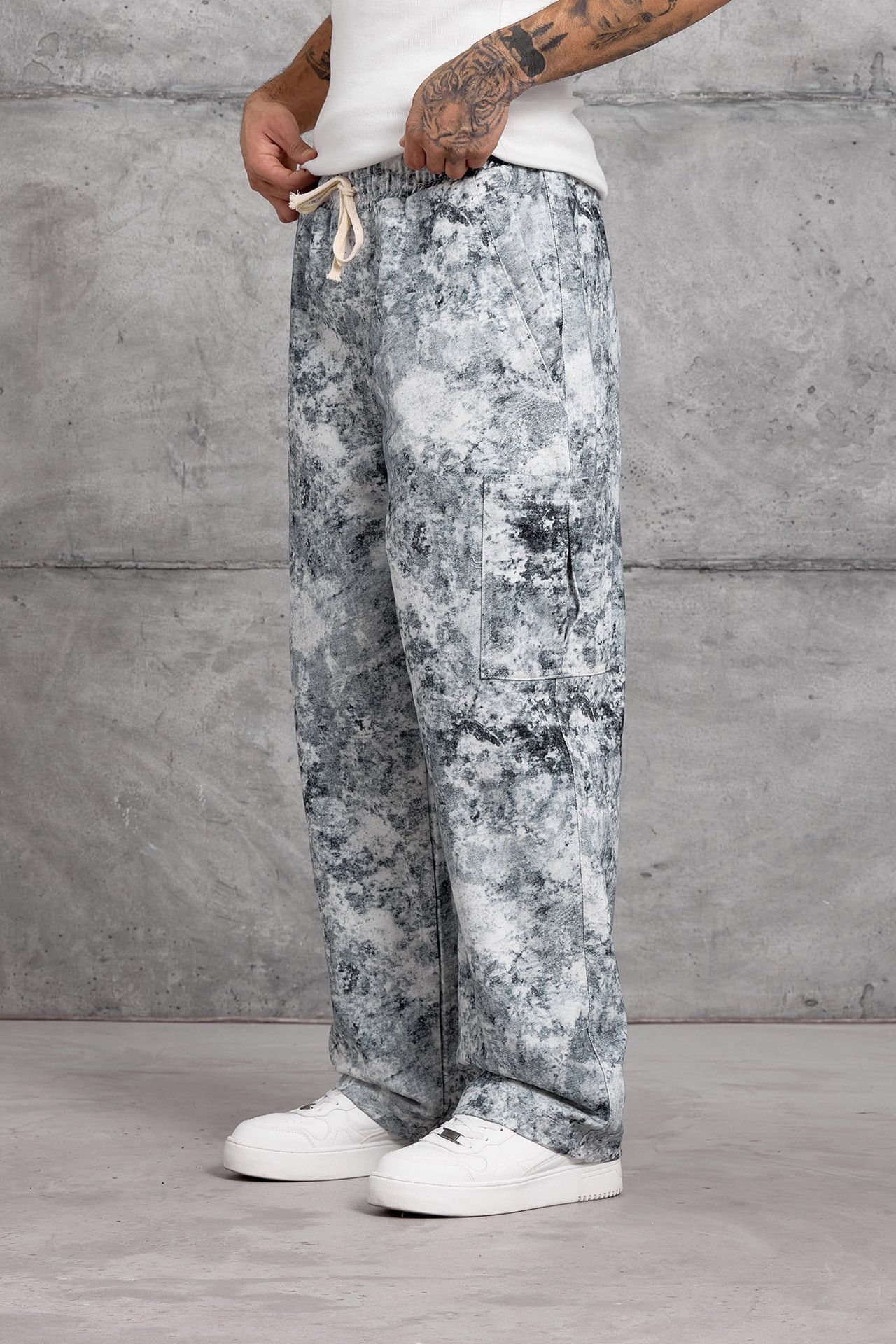 NOMARC Soyut Geniş Paça Kargo Pantolon 4