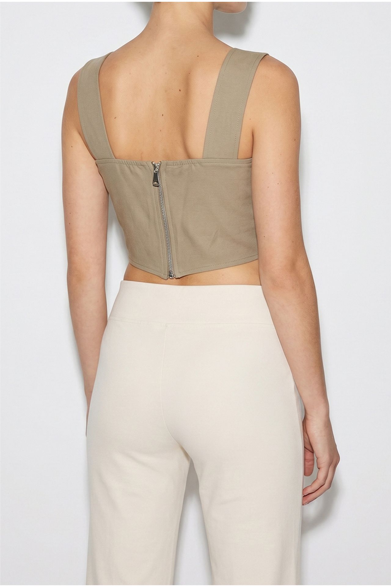 LUCCI Fitted Crop Corset Top With Bow Detail 5