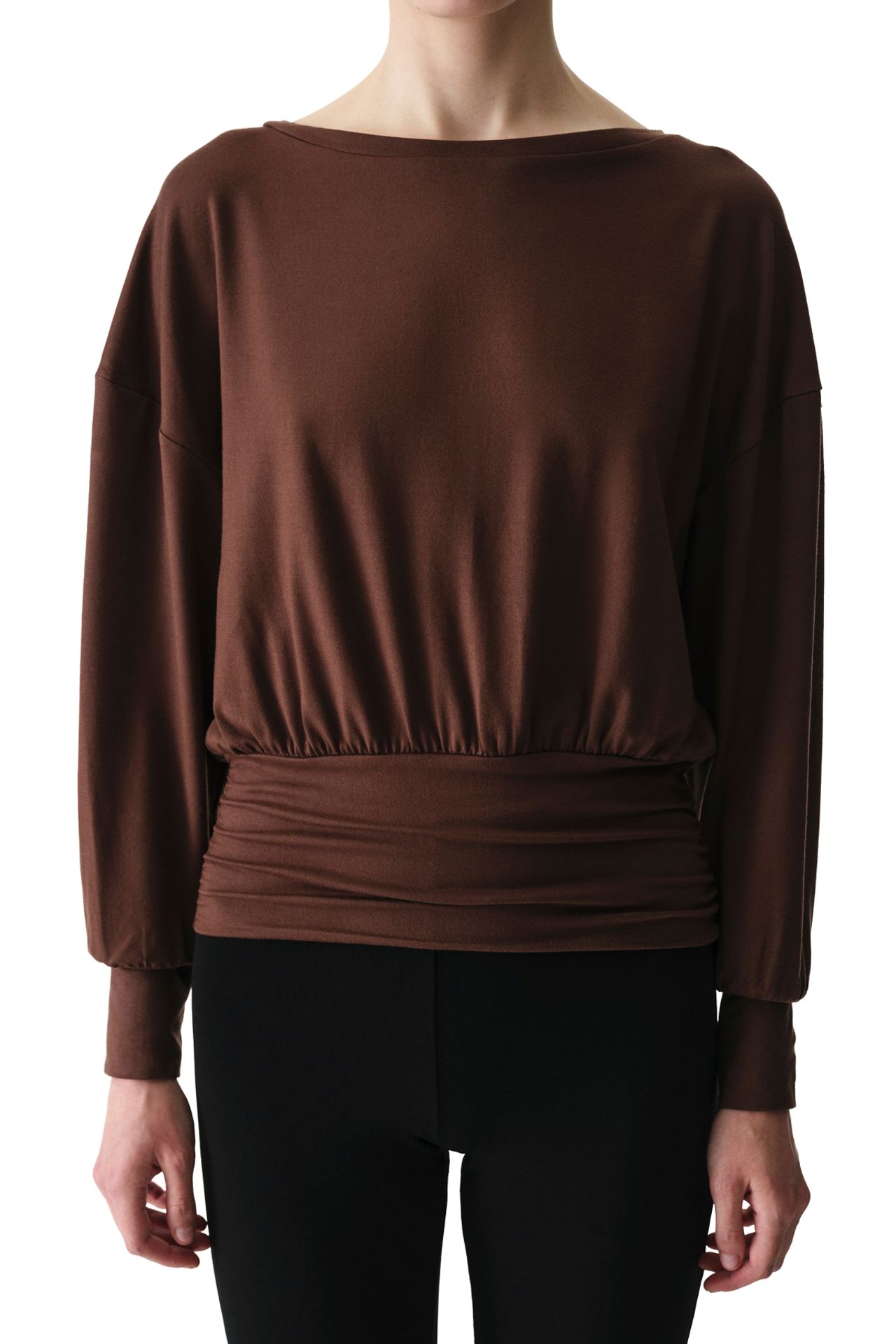 PENTI Boat Neck Waist Detail Modal Top