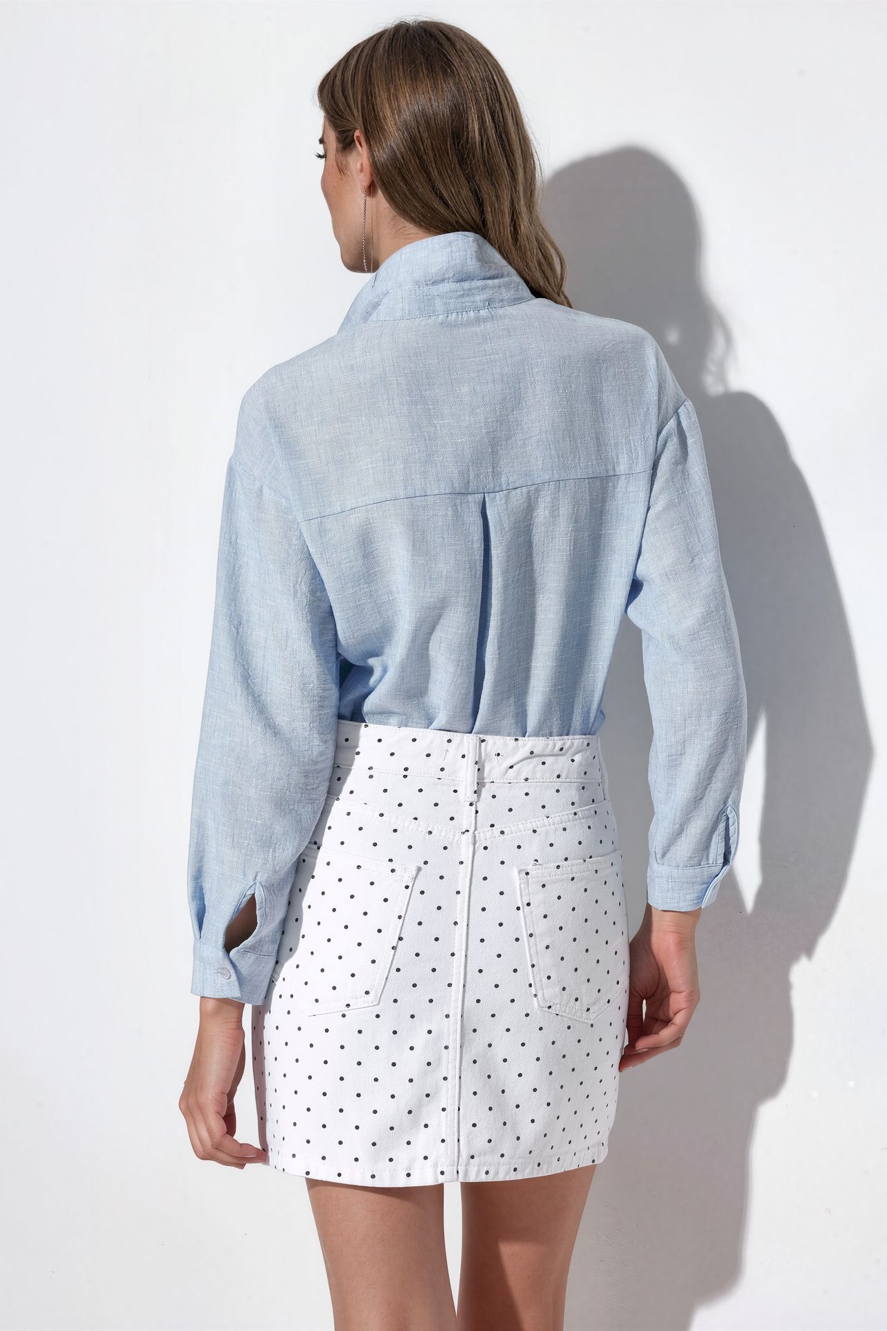 BDART High-Waist Polka Dot Denim Mini Skirt