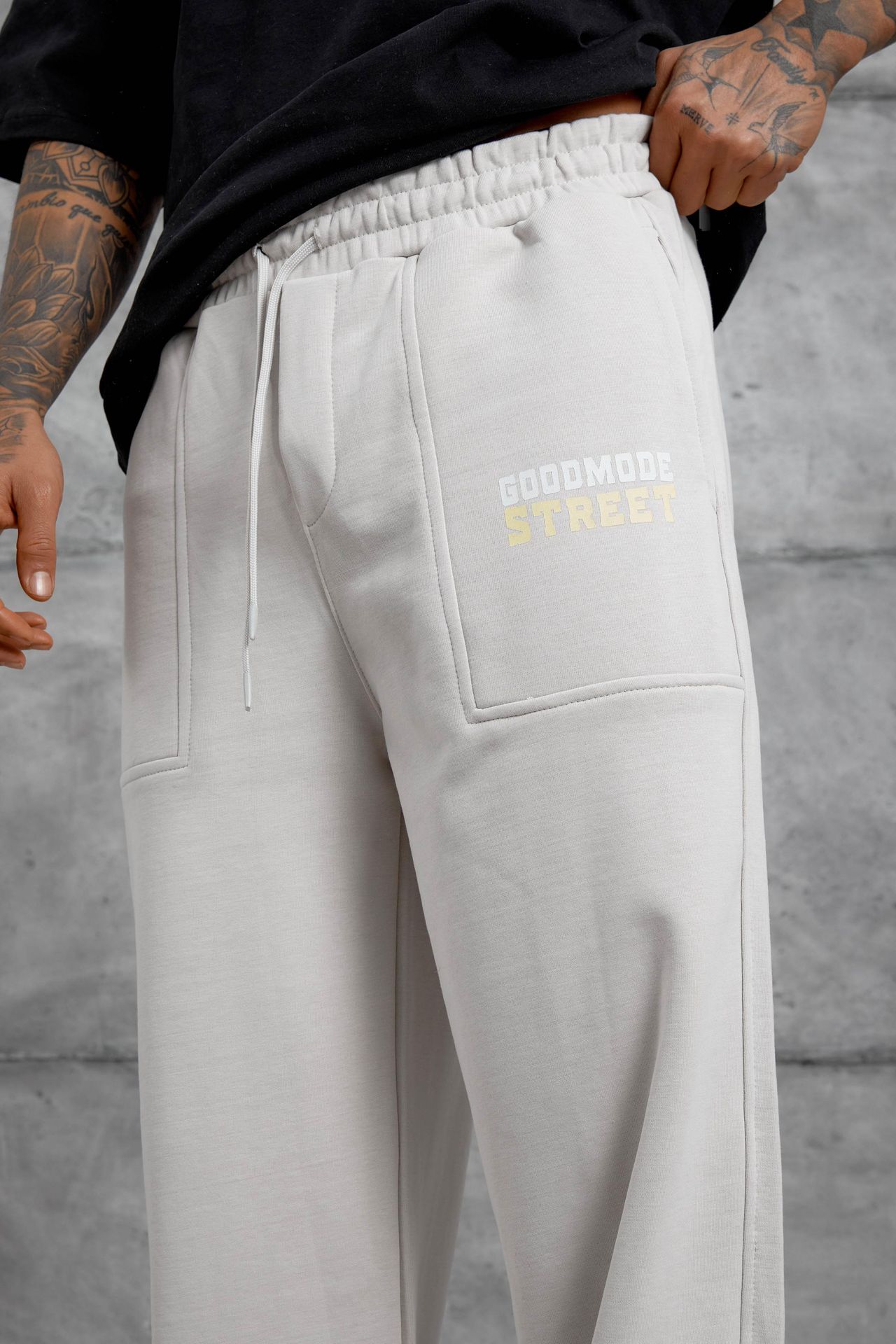 NOMARC Desenli Geniş Paça Büzgü İpli Jogger 3