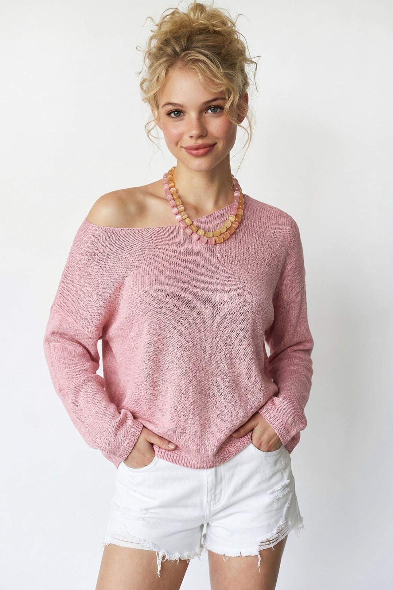 MIXRAY Oversized Boat Neck Knit Sweater 1