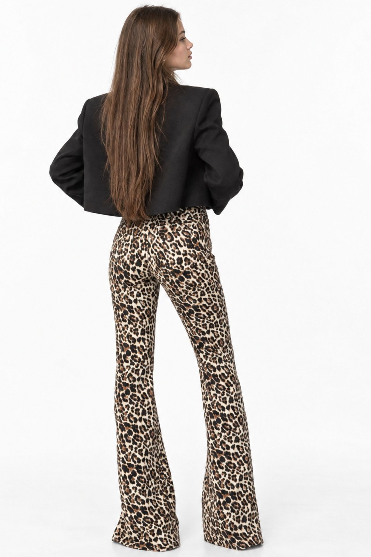 SQUALO High Waist Wide Leg Leopard Trousers 3
