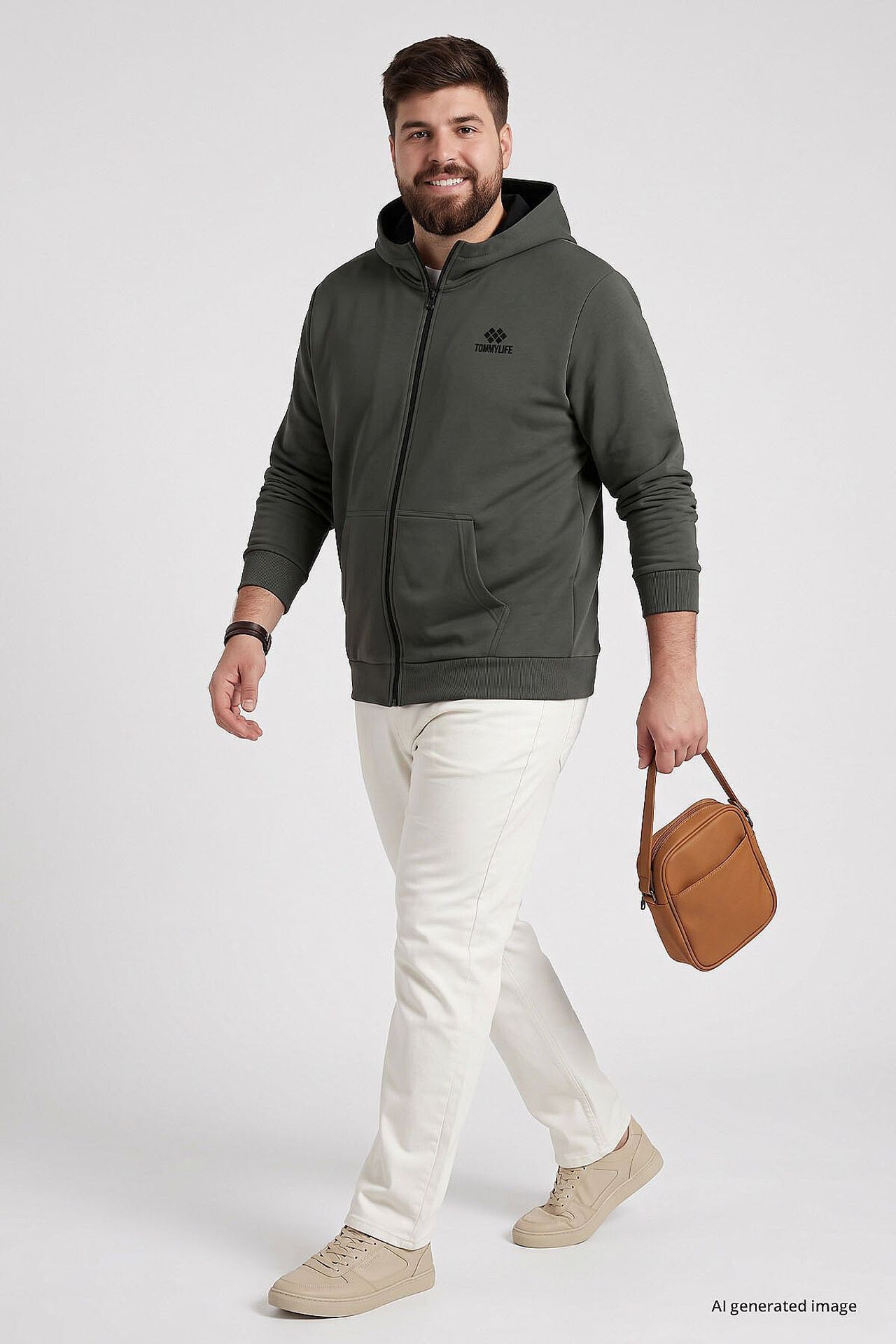 TOMMY Plus Size Hooded Zip Sweatshirt 1