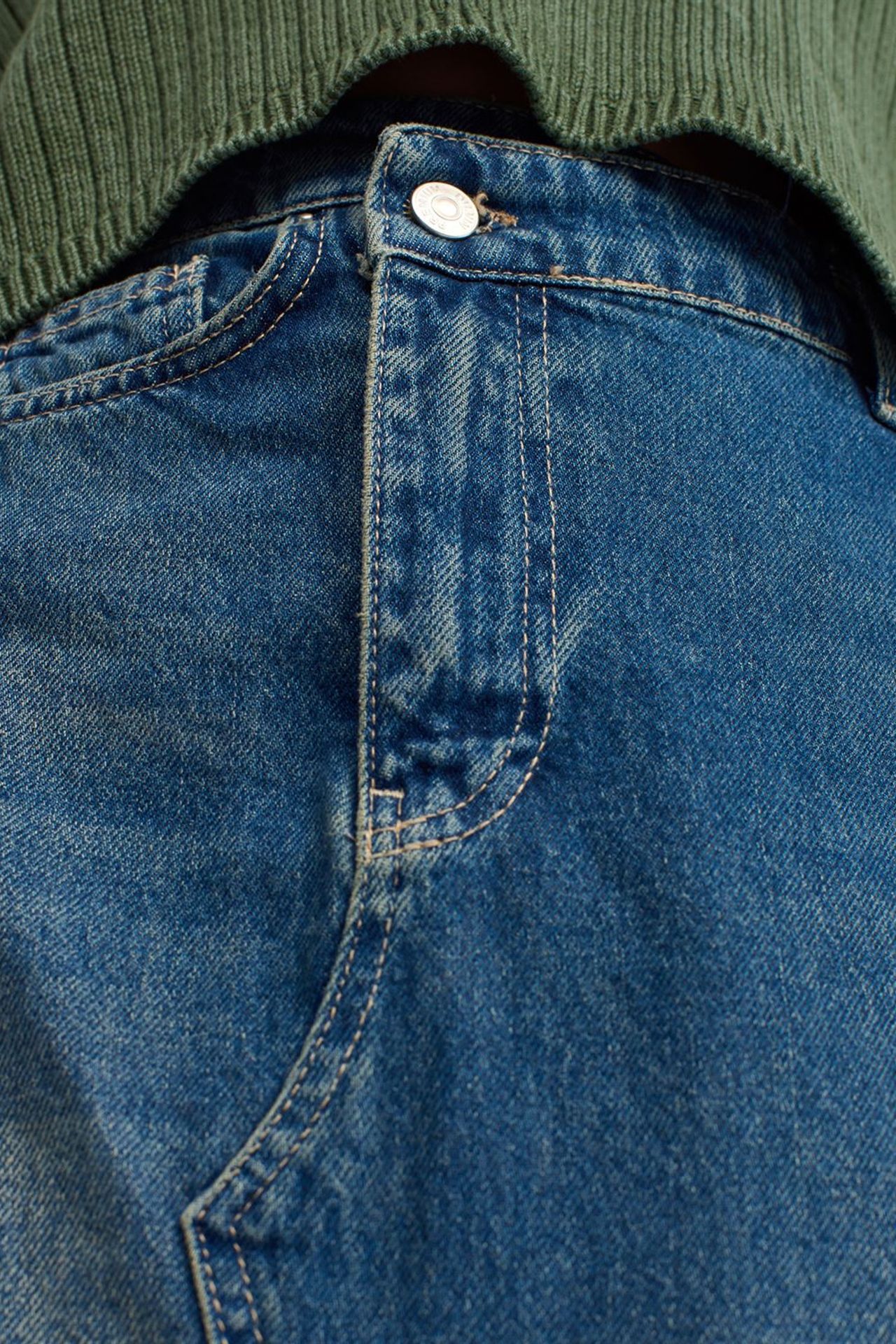 DILVIN Yüksek Bel Uzun Denim A Kesim Etek 3