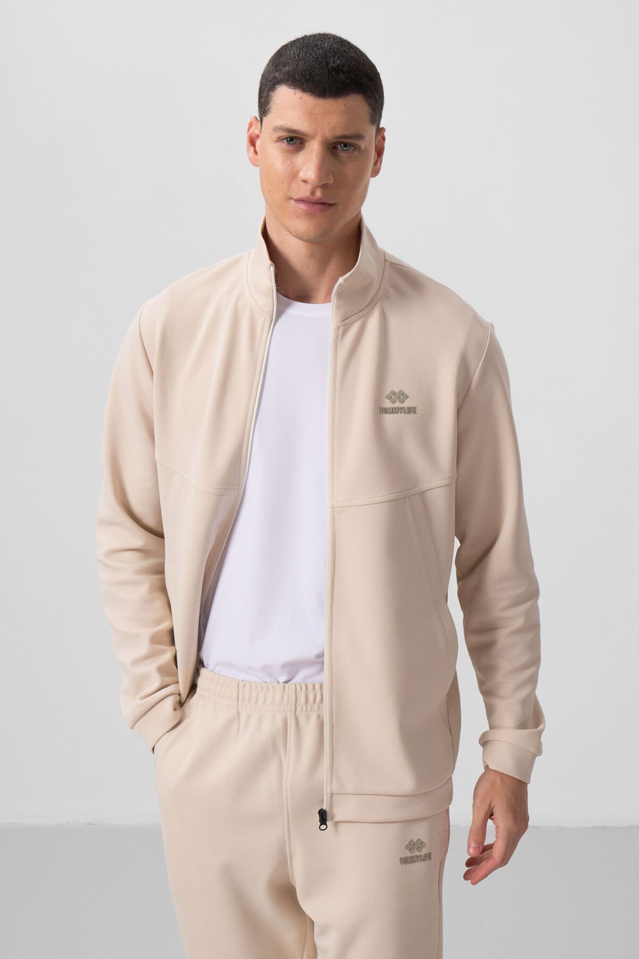TOMMY Men's Long-sleeve Zip Sweatshirt And Pants Set 4