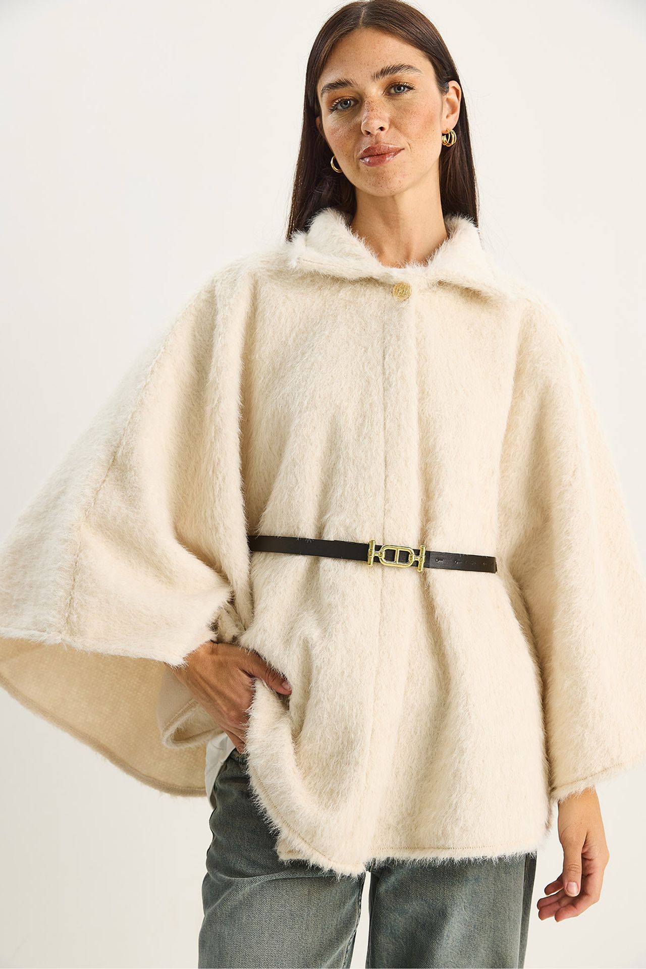 LUCCI Textured Oversized Button-Up Overcoat 3