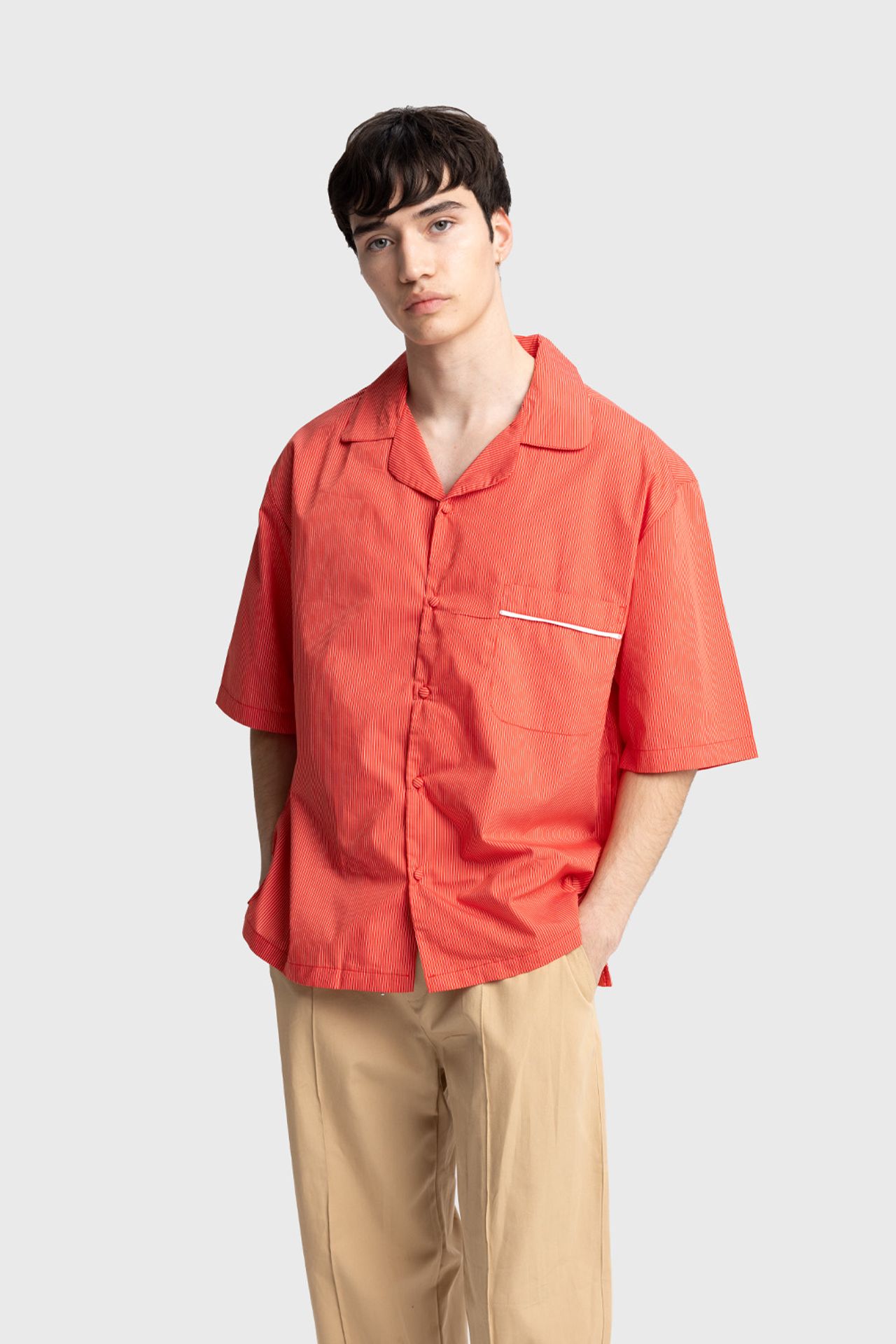GIESTO Men's Pinstripe Short Sleeve Shirt 3