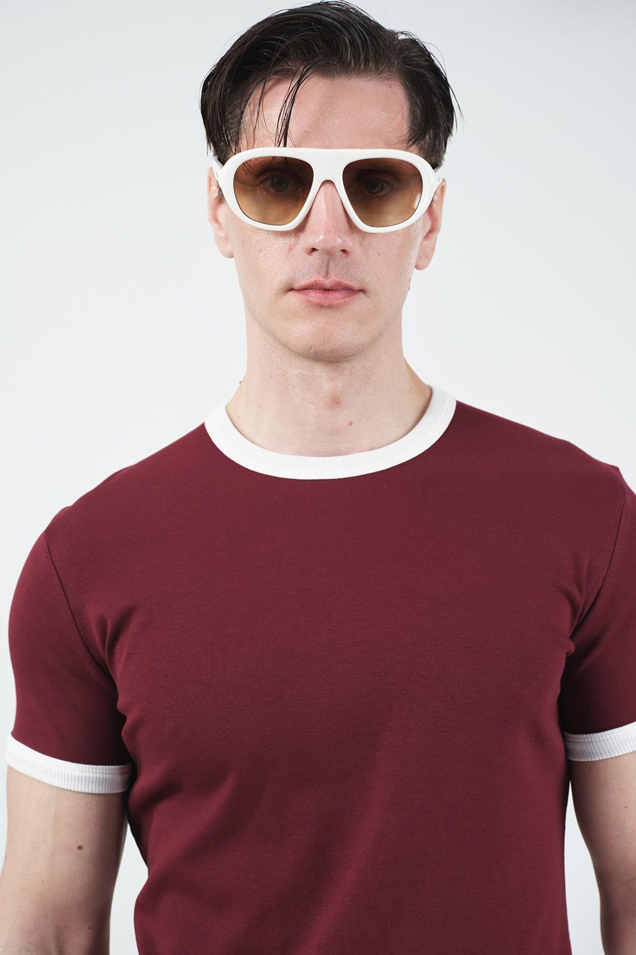 GIESTO Slim Fit Crew Neck T-Shirt with Contrast Binding 4