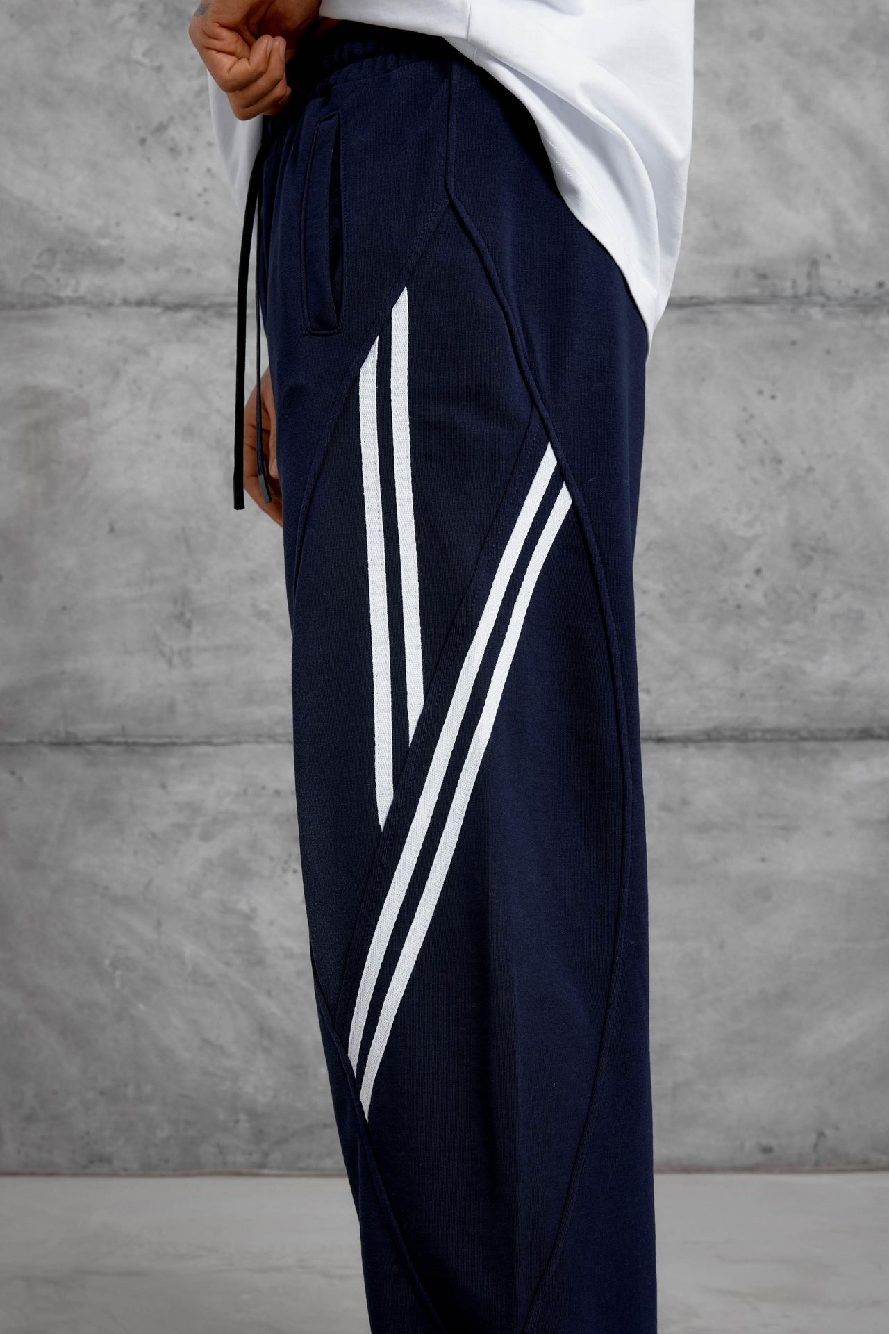 NOMARC Çizgili Bol Geniş Paça Jogger Pantolon 2