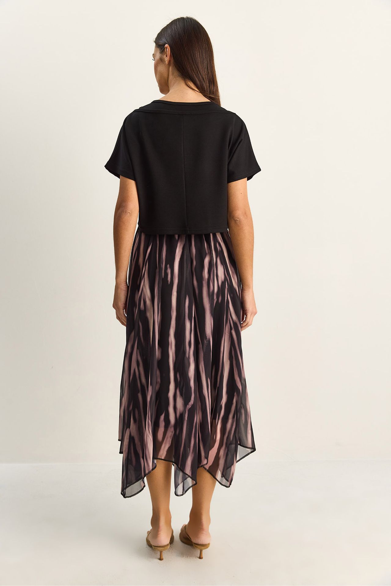 LUCCI Abstract Print Boat Neck Midi Dress 5