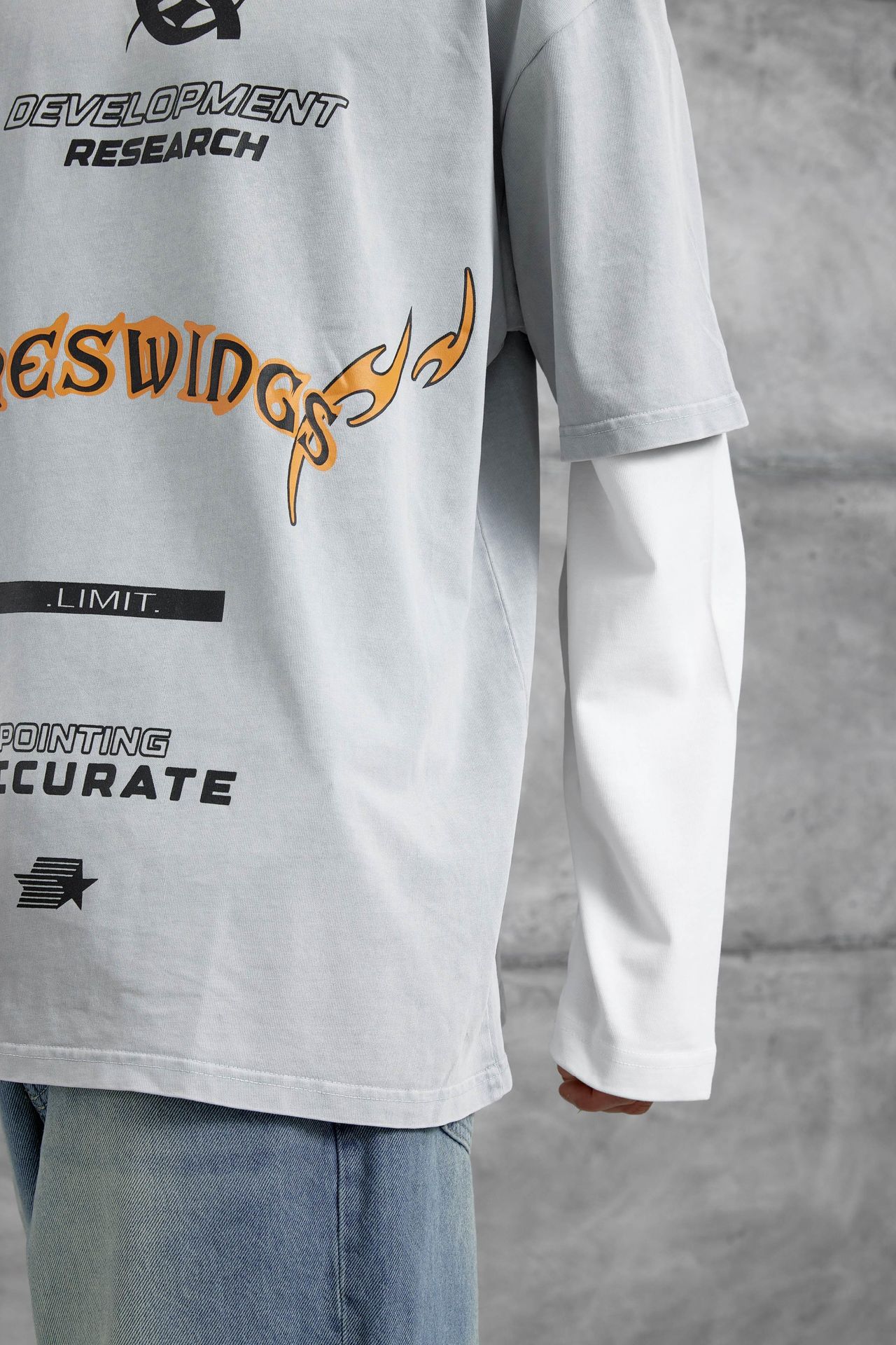 NOMARC Baskılı Bol Bisiklet Yaka Sweatshirt 2