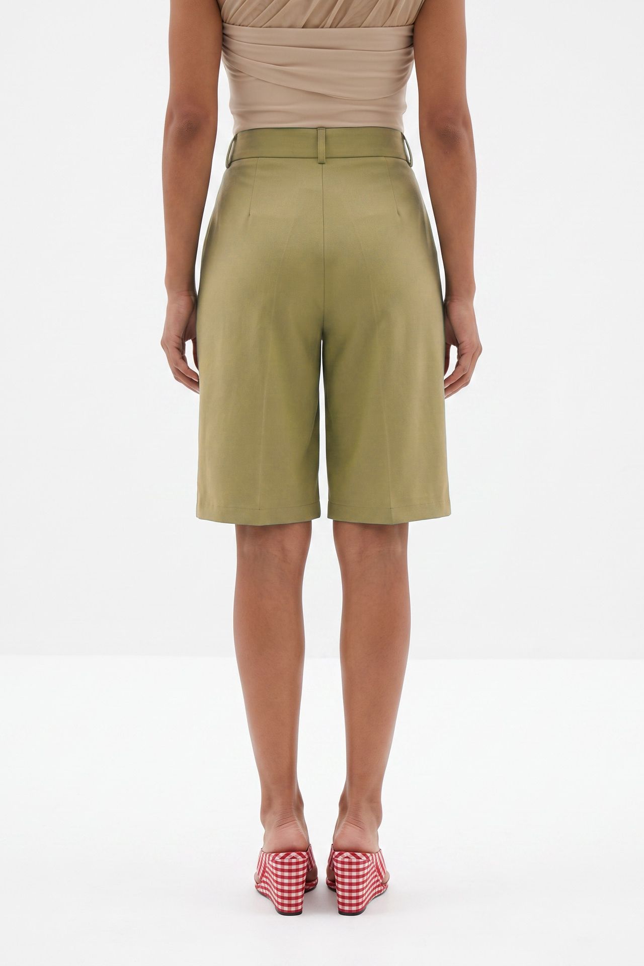 PUCKA High-Waist Wide-Leg Tailored Shorts