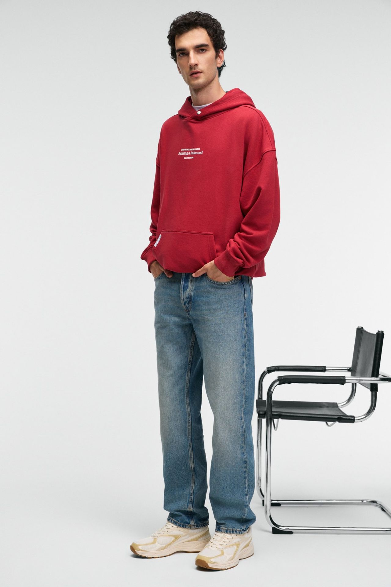 GRIMELANGE Baskılı Kapüşonlu Cepli Sweatshirt 2