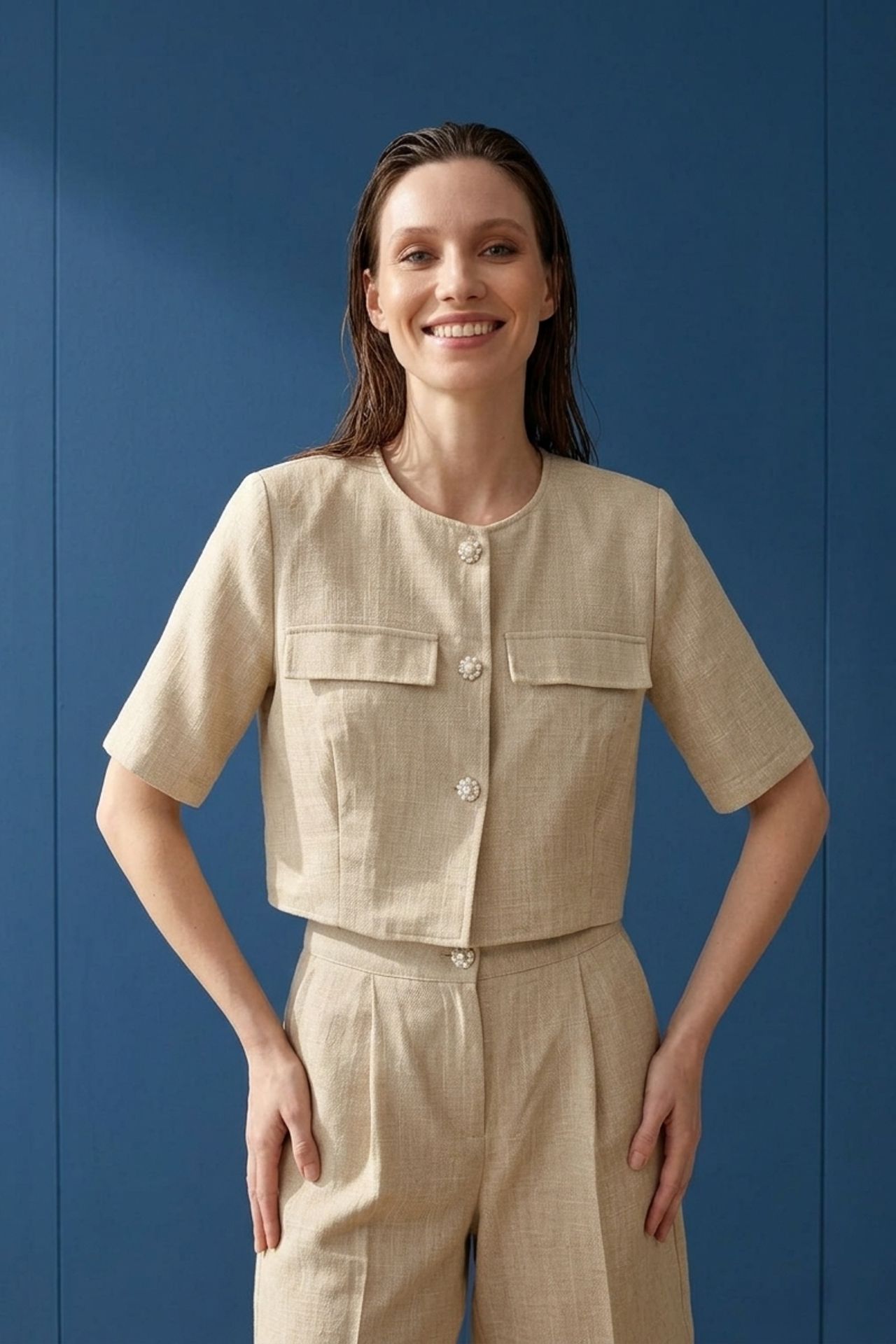 MY FASHION Cotton Poplin Shirt and Shorts Set 5