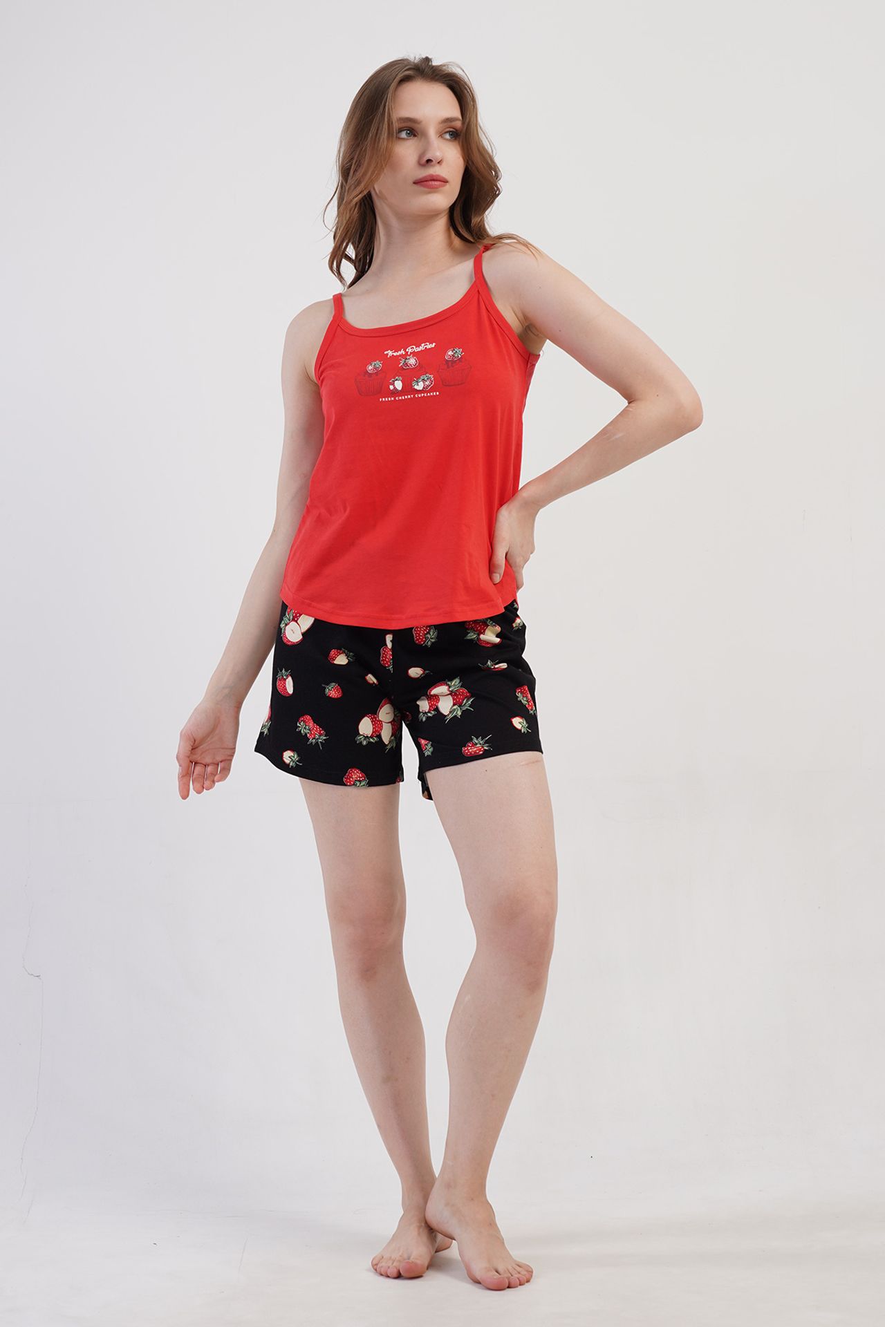 YAKE Kolsuz U Yaka 2 Parçalı Pijama Takımı 2