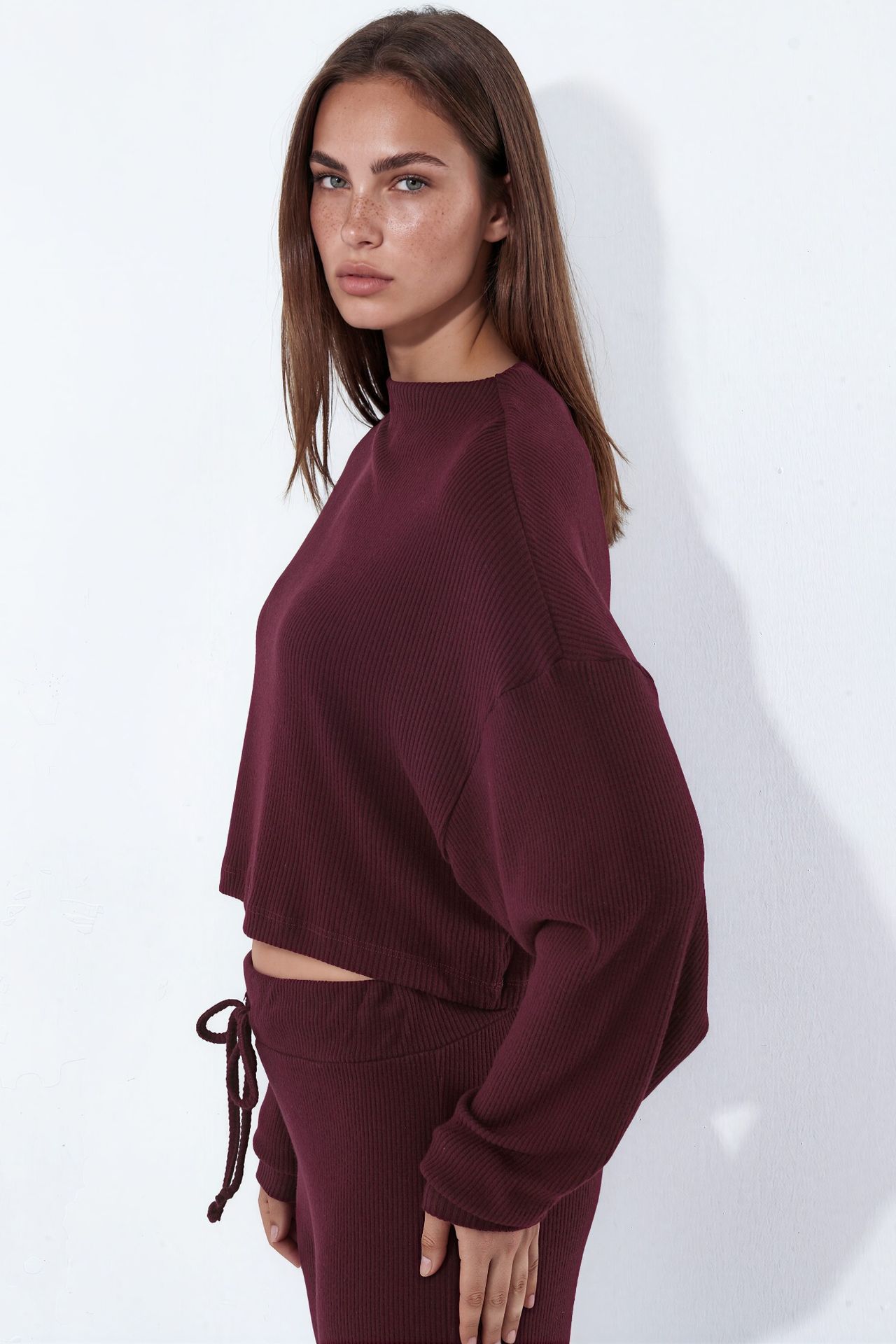 BUSEM Women's Oversized Crop Sweater 2