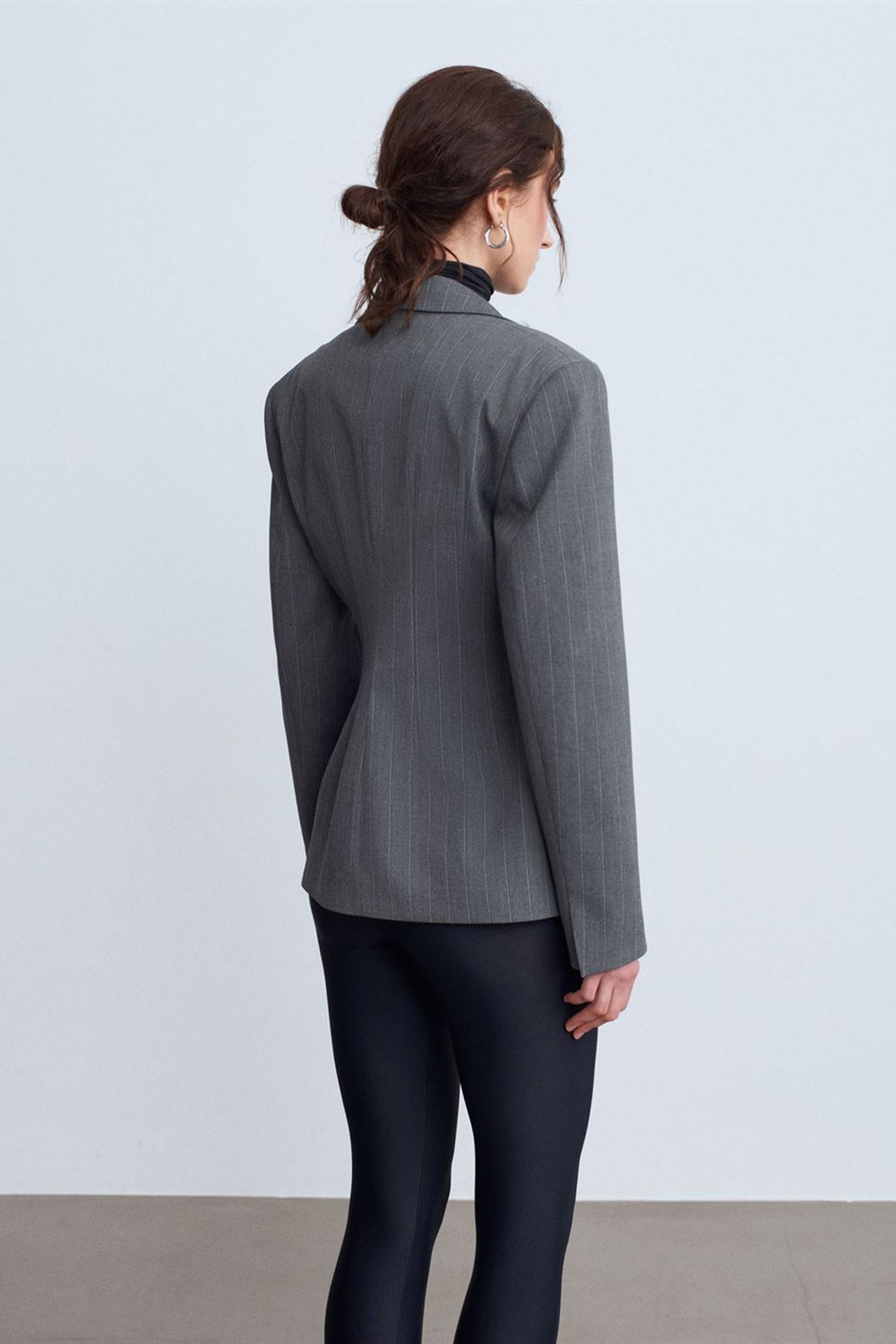 DILVIN Şal Yaka Dar Kesim Krep Blazer 3