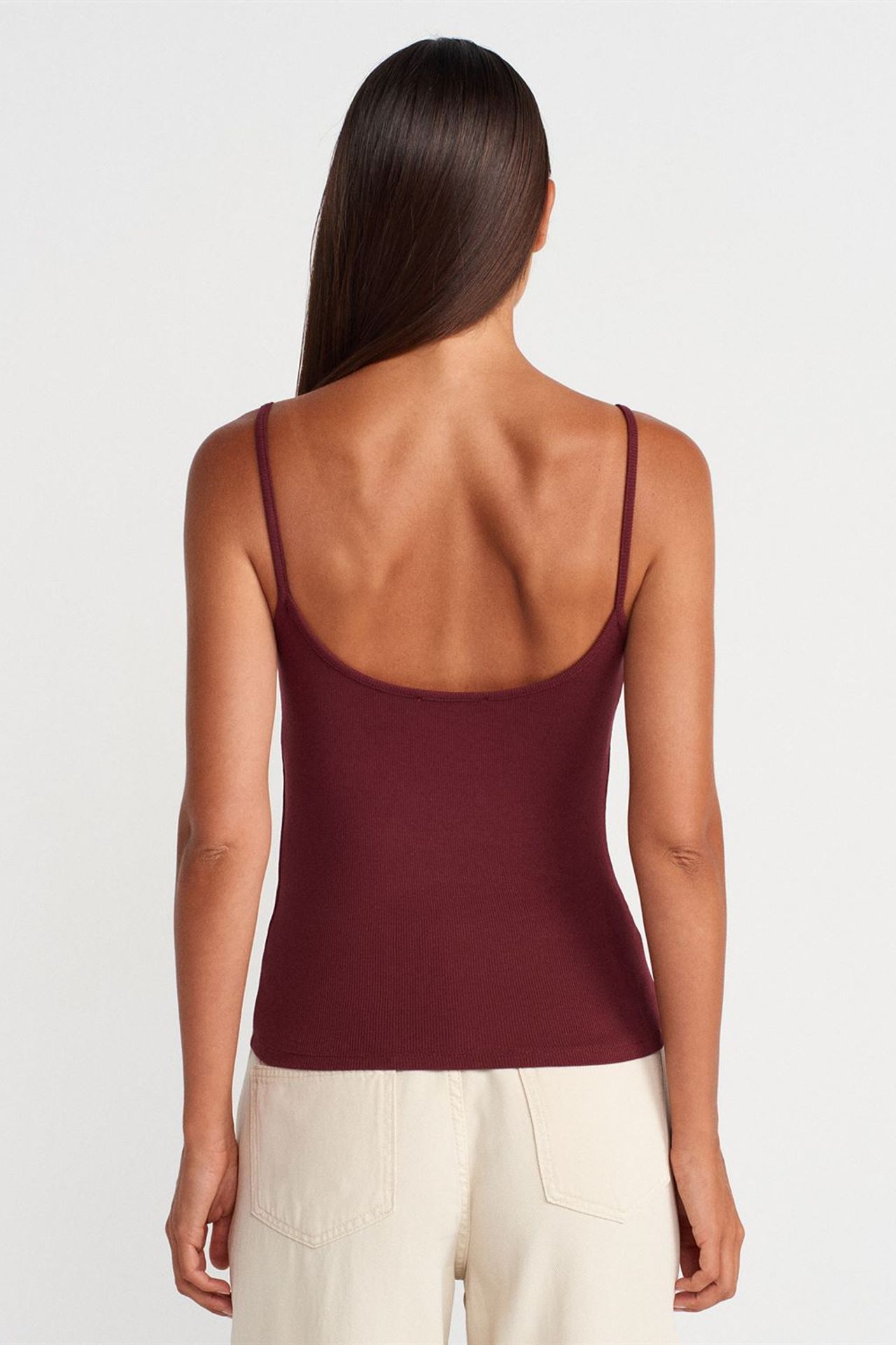 DILVIN Ribbed Sleeveless Slim Fit Blouse 2