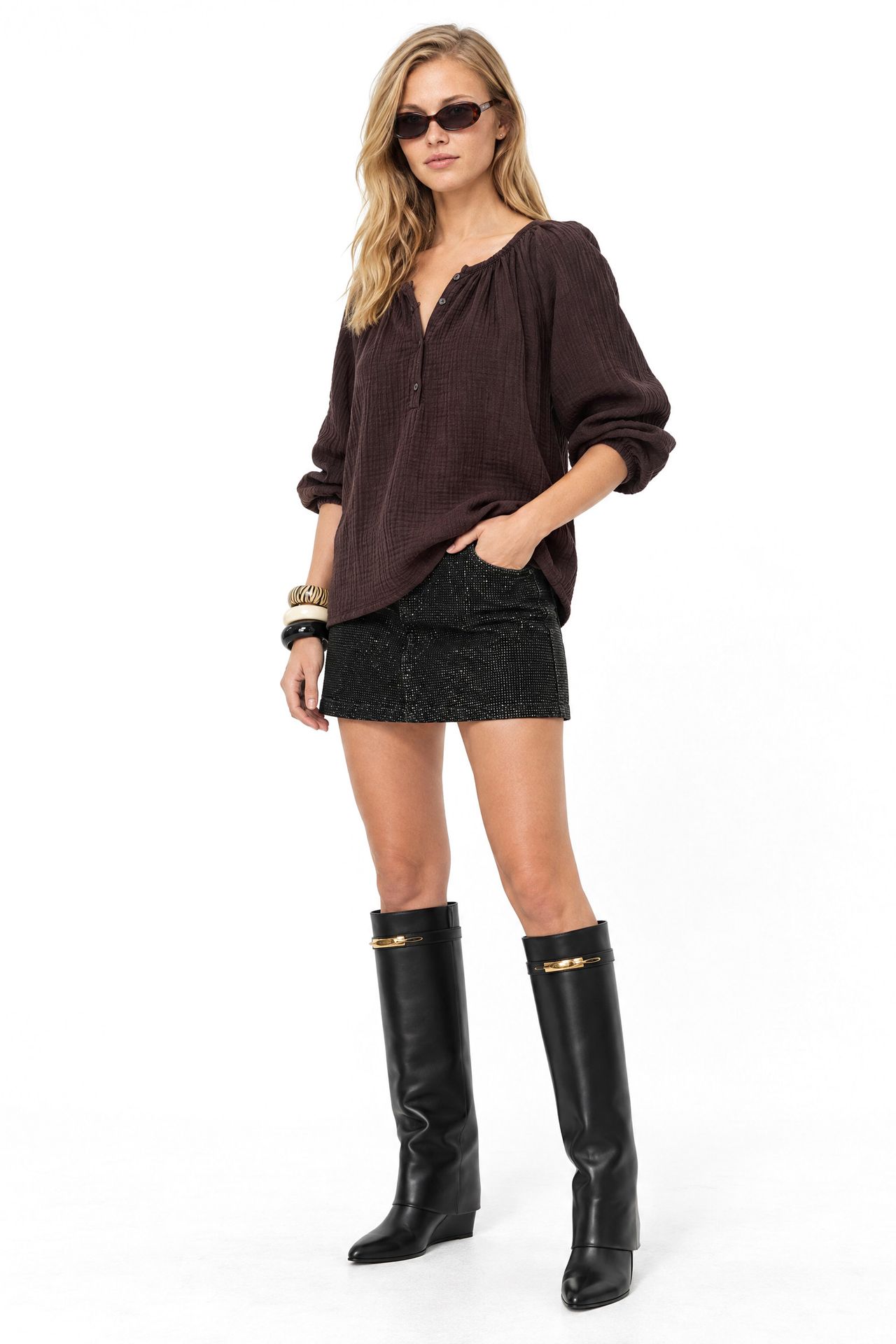 Mixray Buttoned Muslin Blouse 4