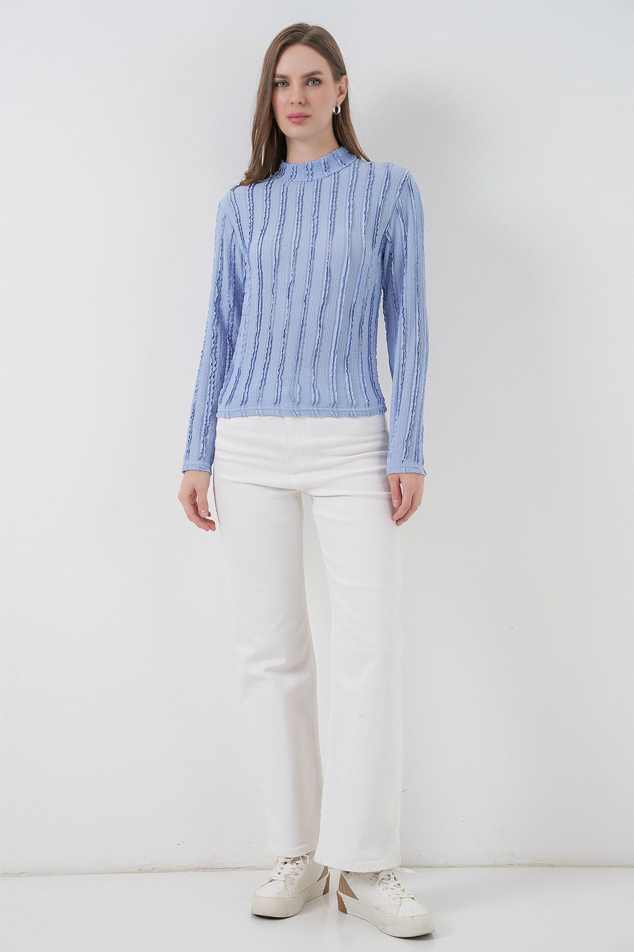 BDART Textured Slim Fit Half Turtleneck Blouse 2