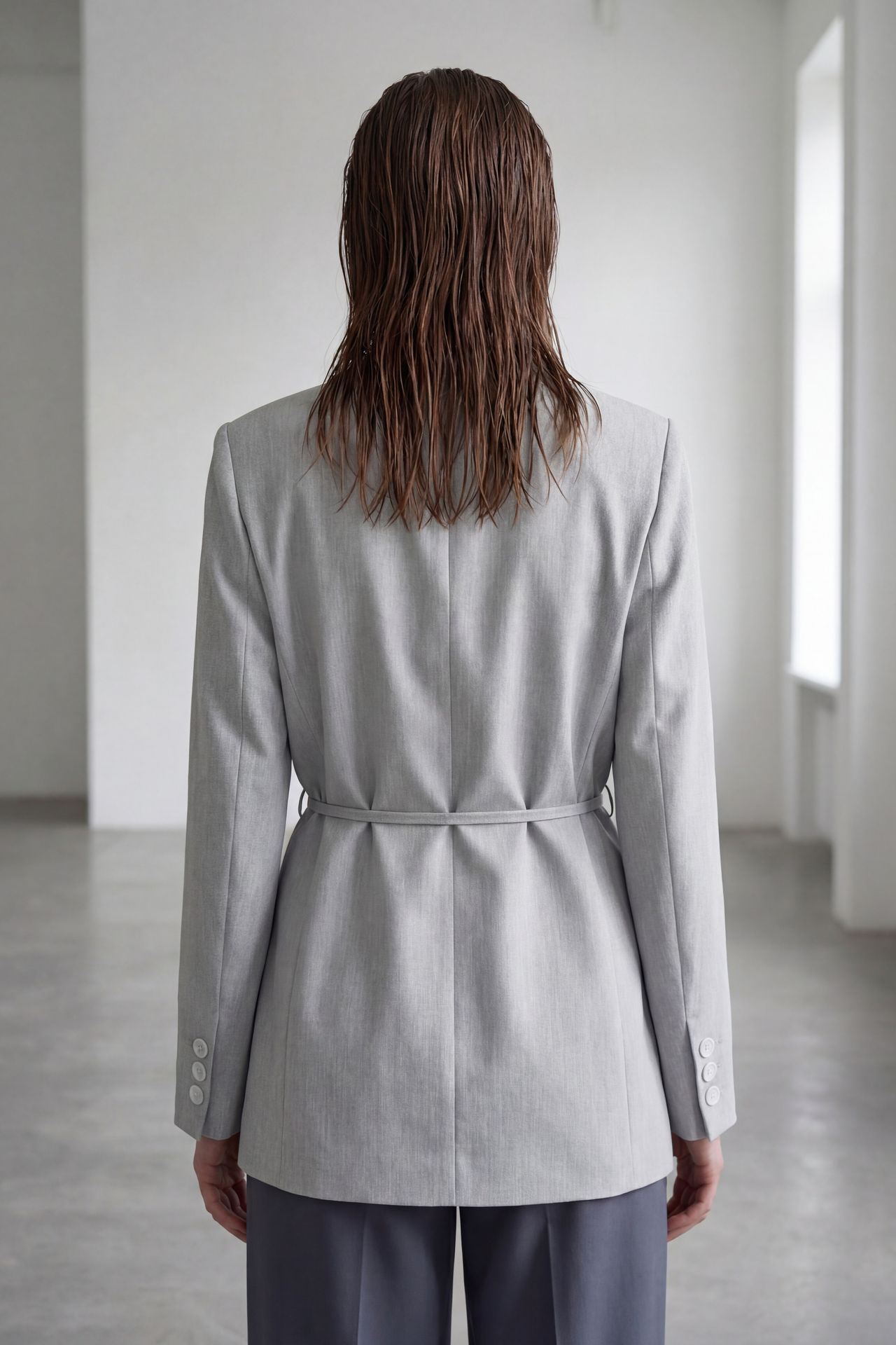 MY FASHION Tie Detail Crepe Blazer Jacket 5