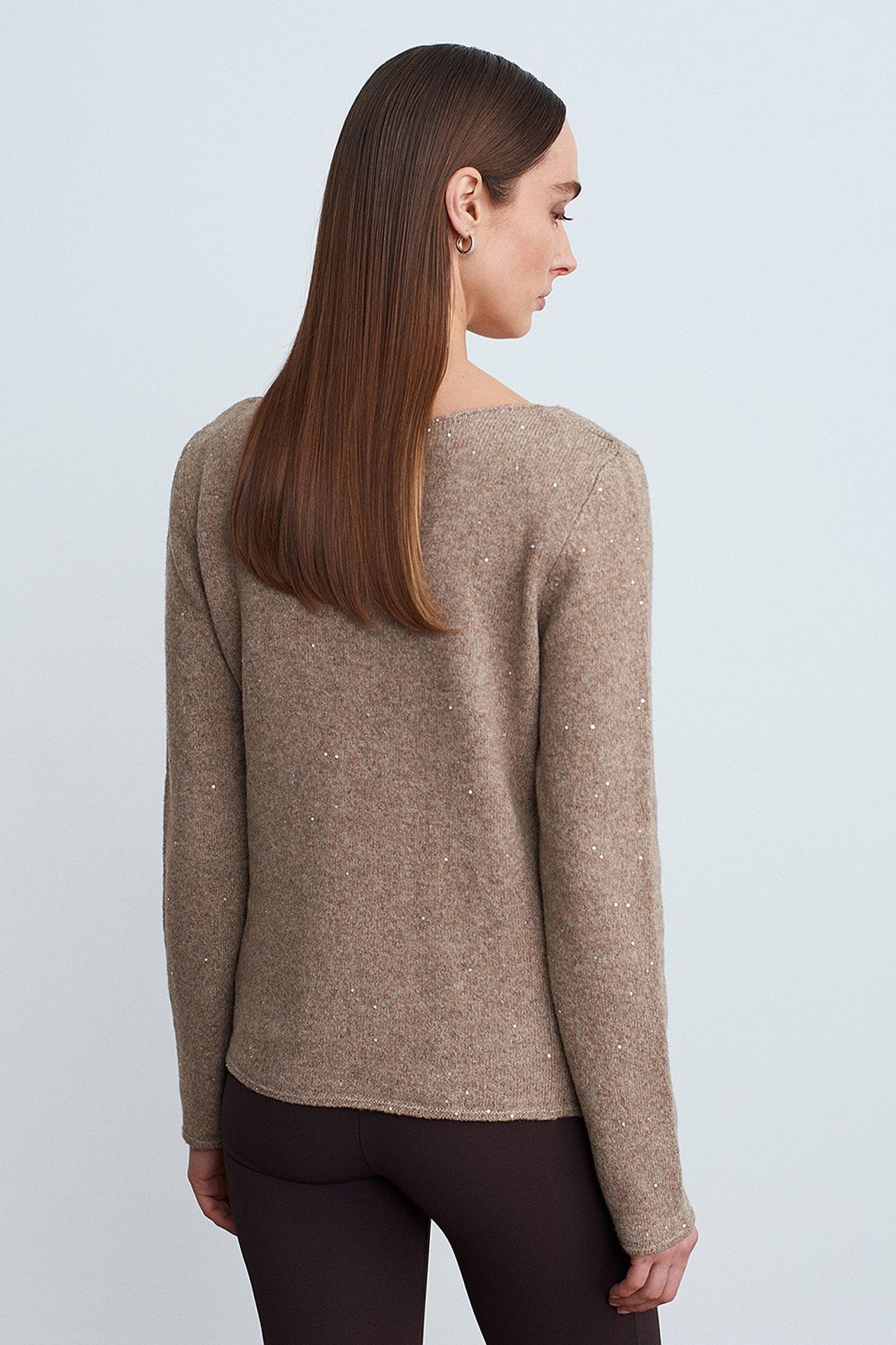 DILVIN Boat Neck Sequin Knit Sweater 2