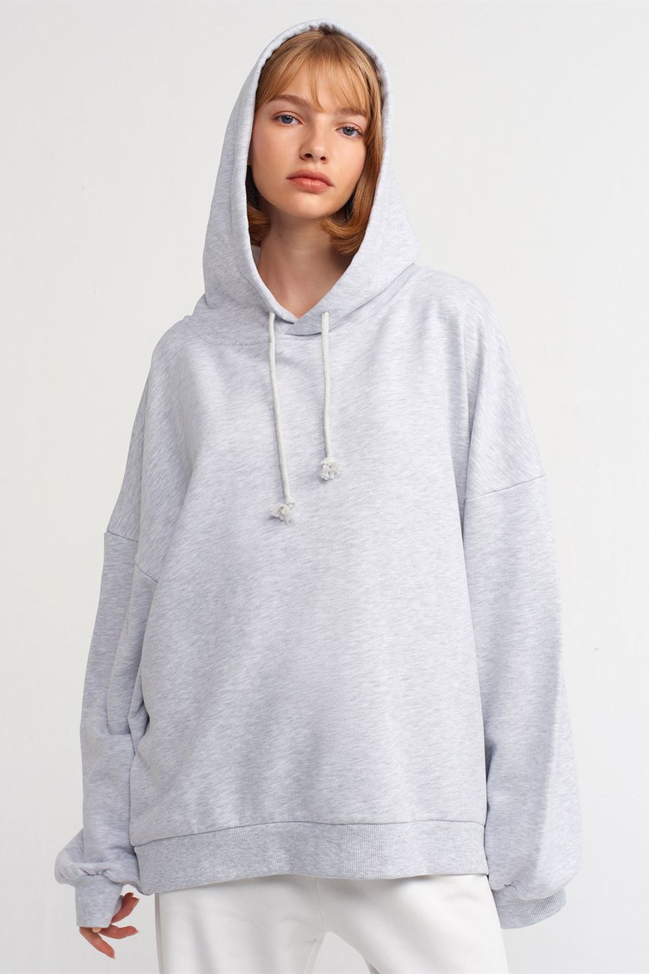 DILVIN Oversized Cotton Hooded Sweatshirt 1