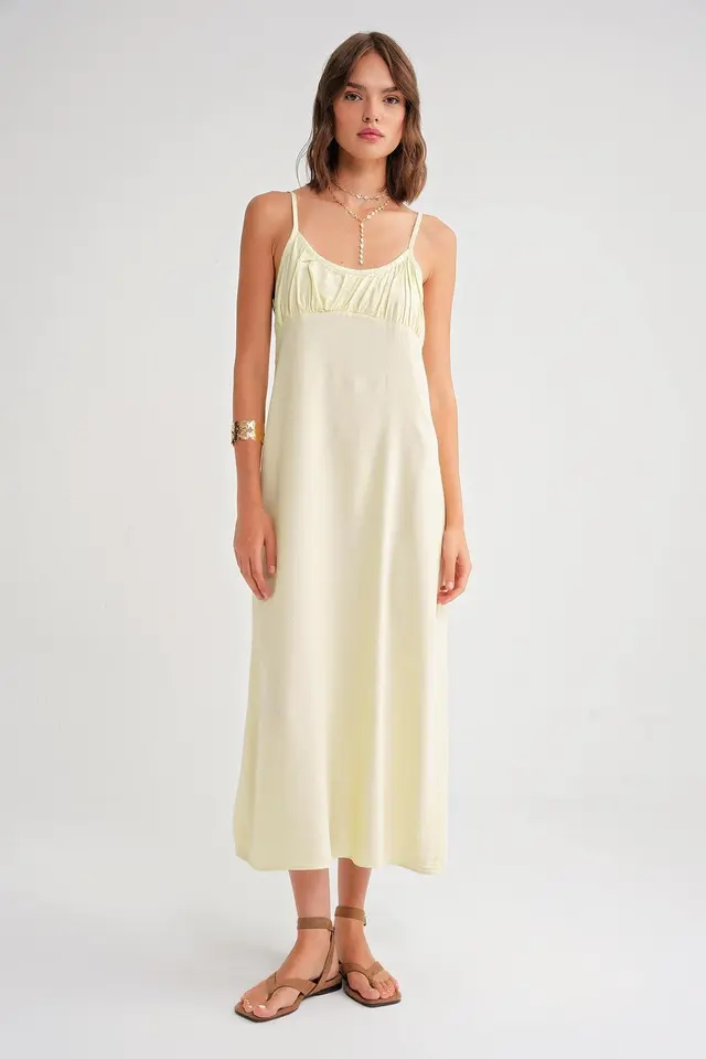 Mixray Strappy Maxi Dress with Gathered Detail