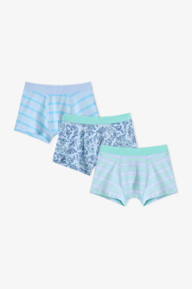 PENTI Boys' Dino Bones Striped Boxer
