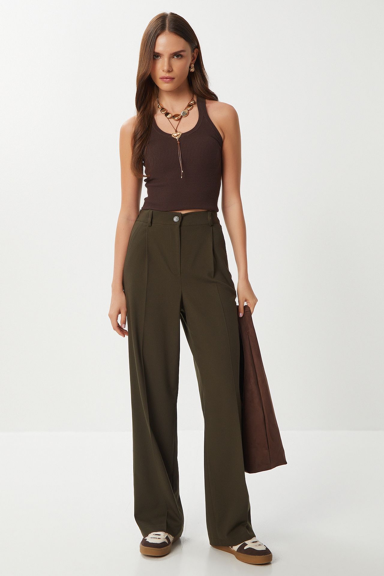 ISTANBUL Pleated Straight Leg Pants 2