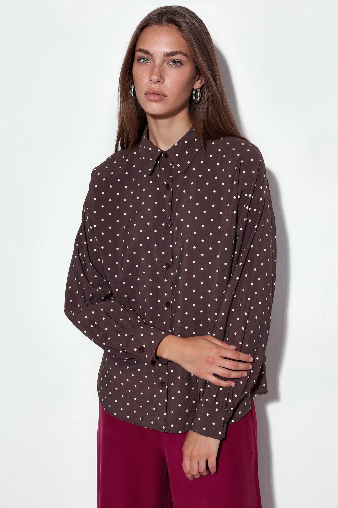 BDART Oversized Polka Dot Crepe Shirt 1