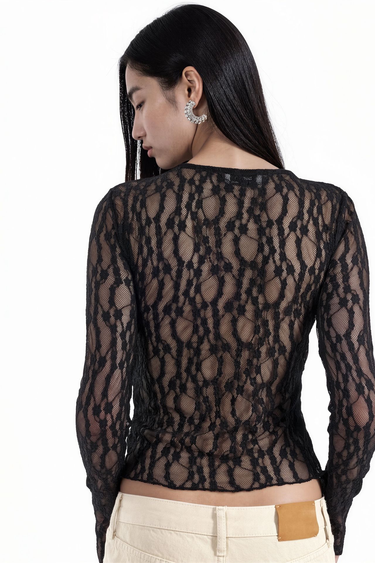 BUSEM Women's Slim Fit Lace Blouse 3