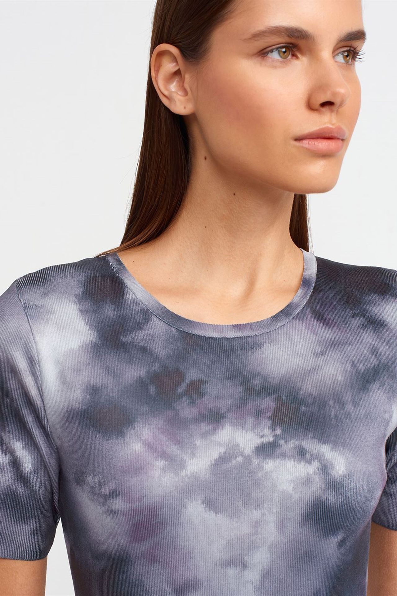 DILVIN Batik Desenli Bodycon Midi Elbise 4