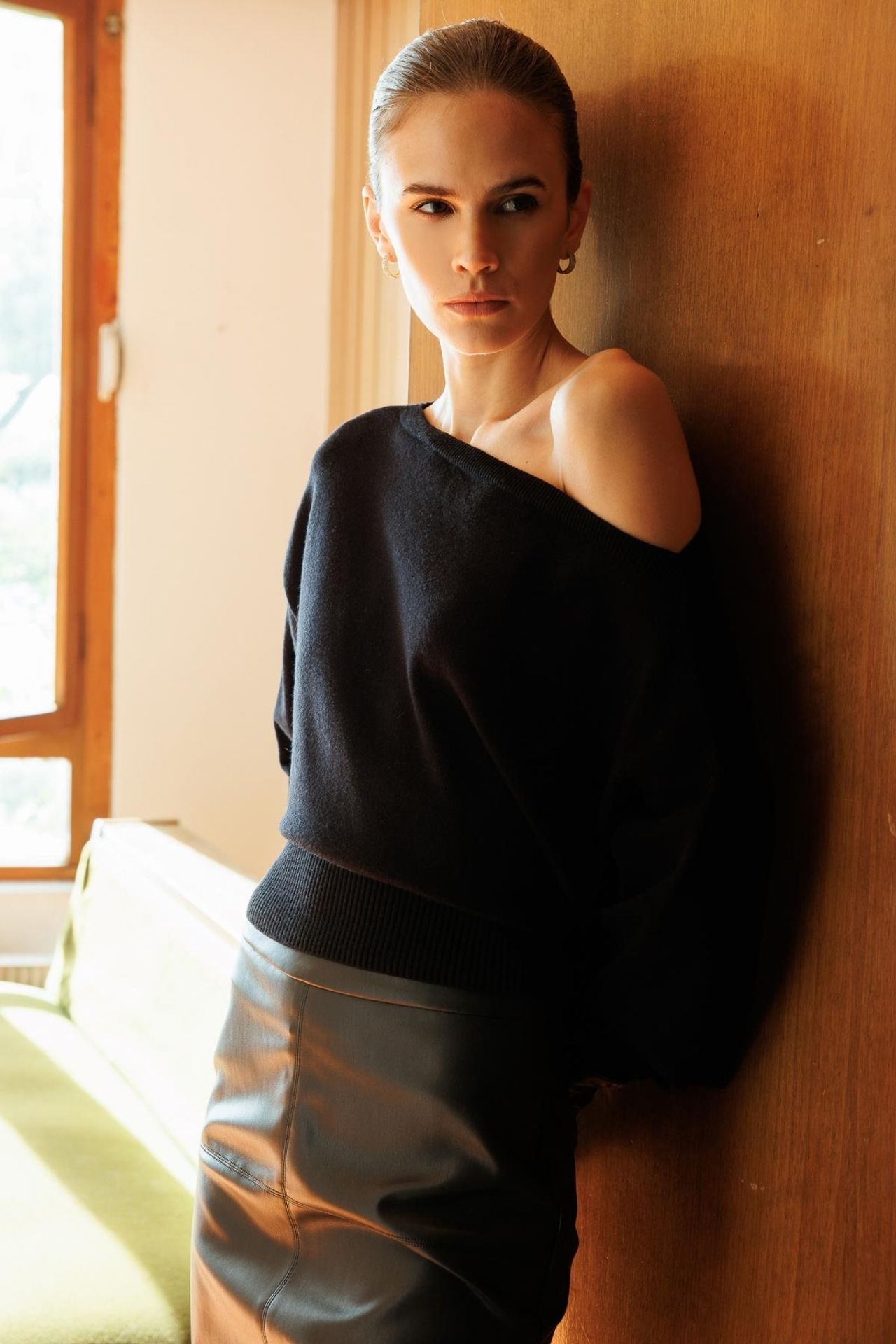 Mixray Ribbed Boat Neck Sweater 3