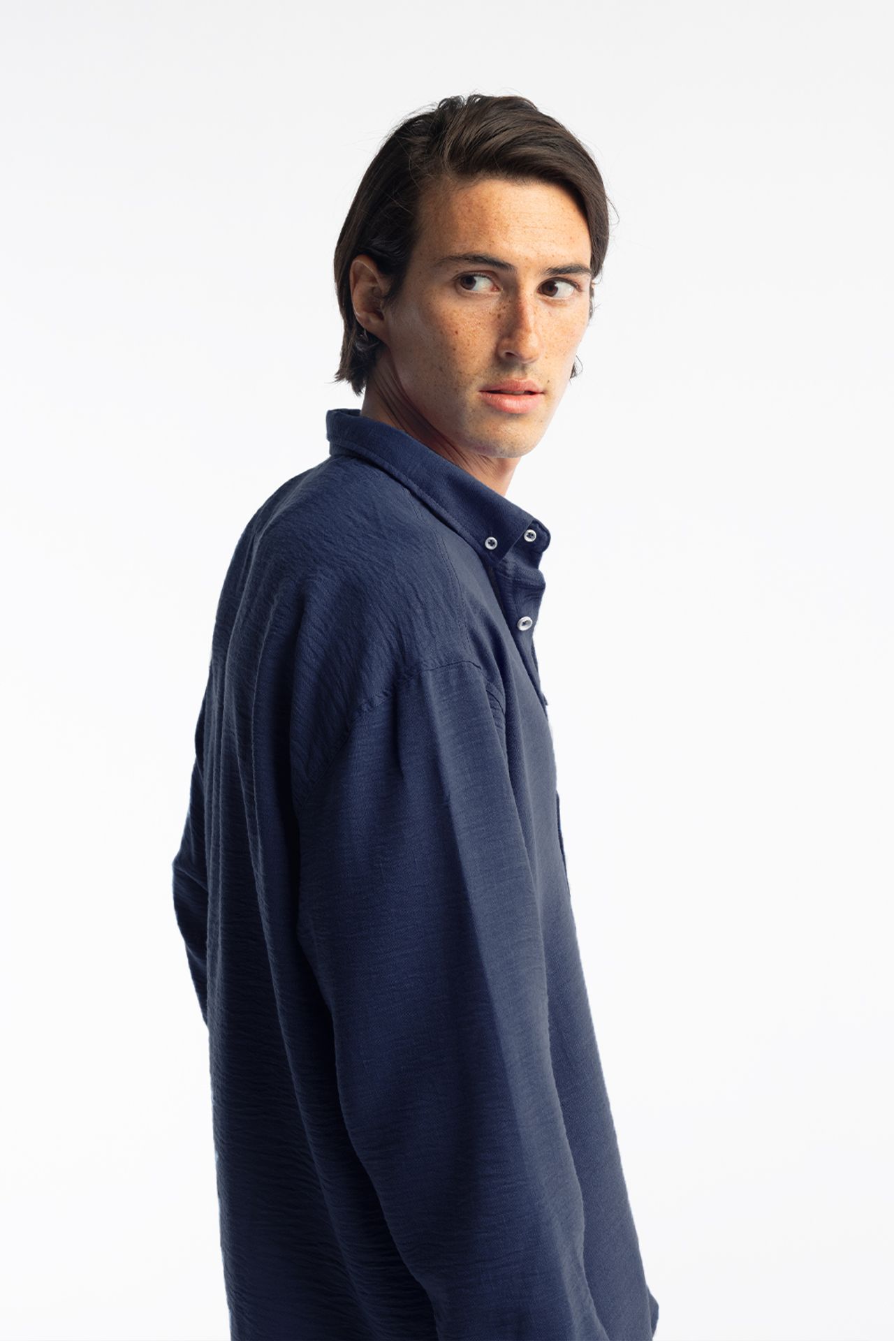 GIESTO Oversized Button-Up Long Sleeve Shirt 3