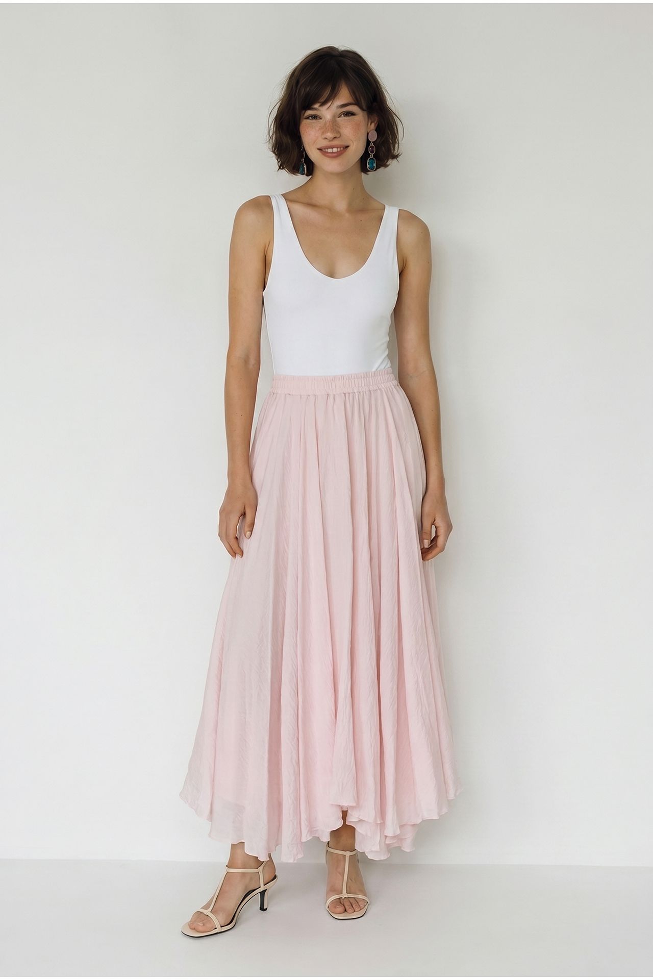 LUCCI High-Waist Maxi A-Line Skirt 4