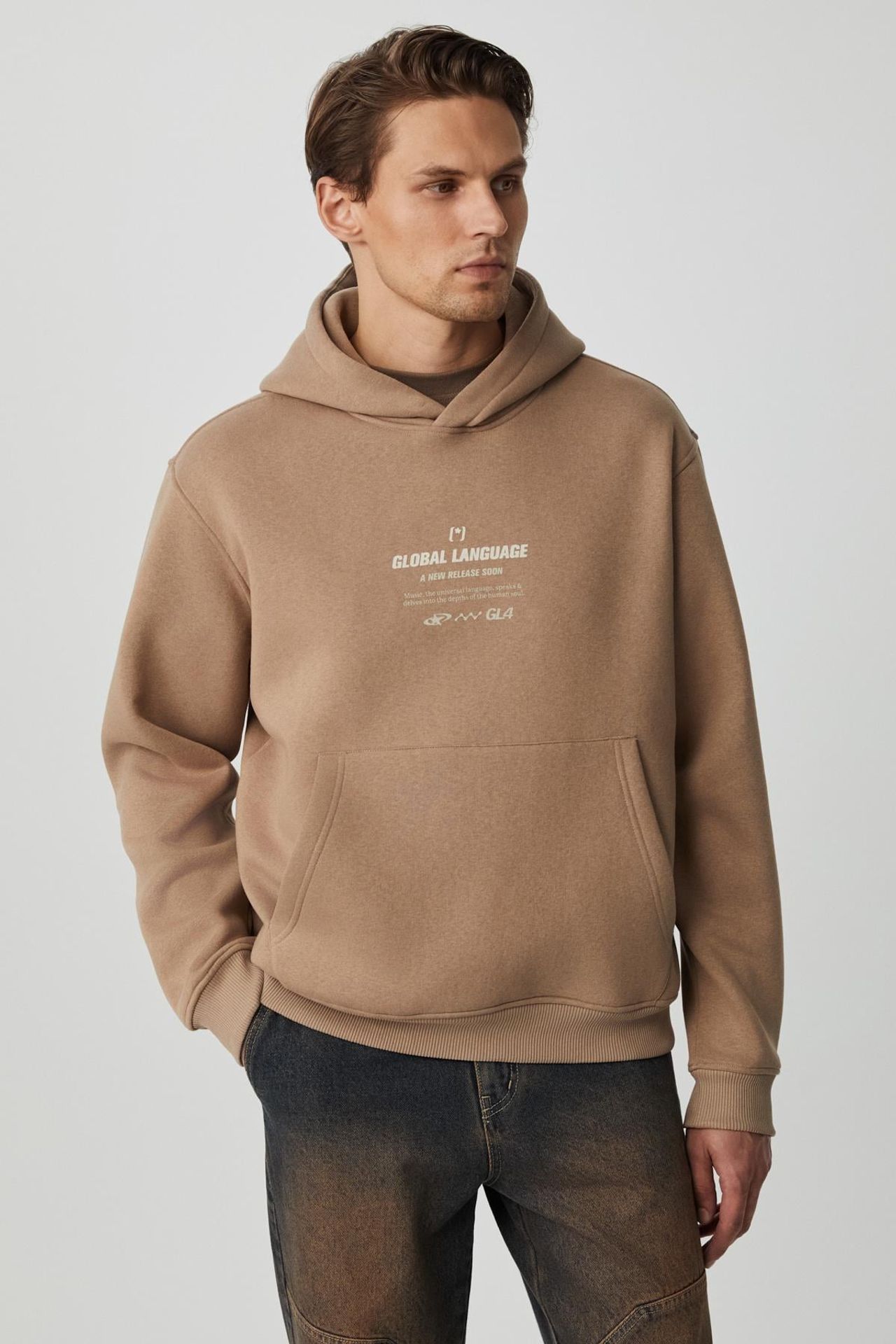 GRIMELANGE Baskılı Kapüşonlu Cepli Sweatshirt 1