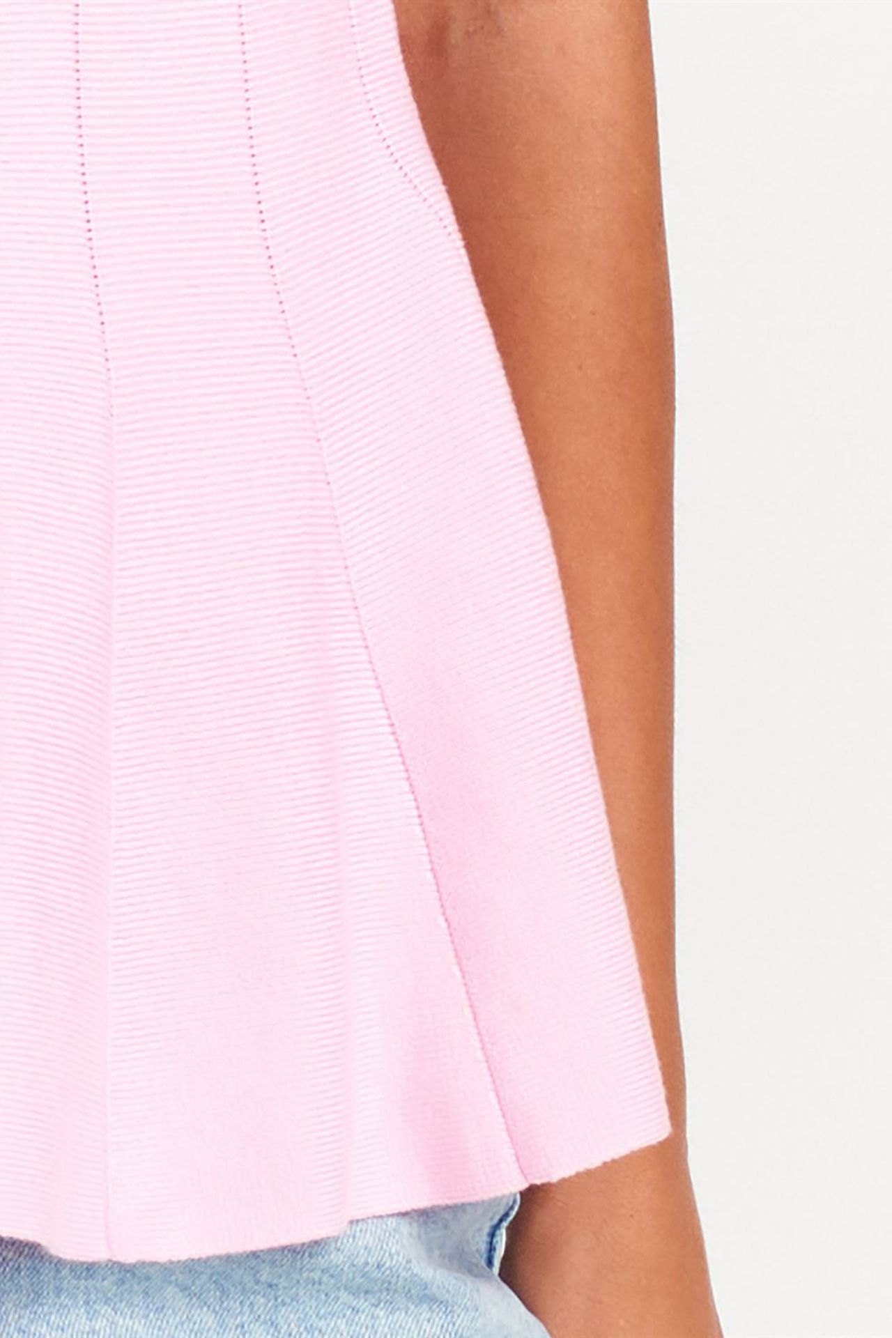 DILVIN Dar Kesim Nervürlü Peplum Bluz 4