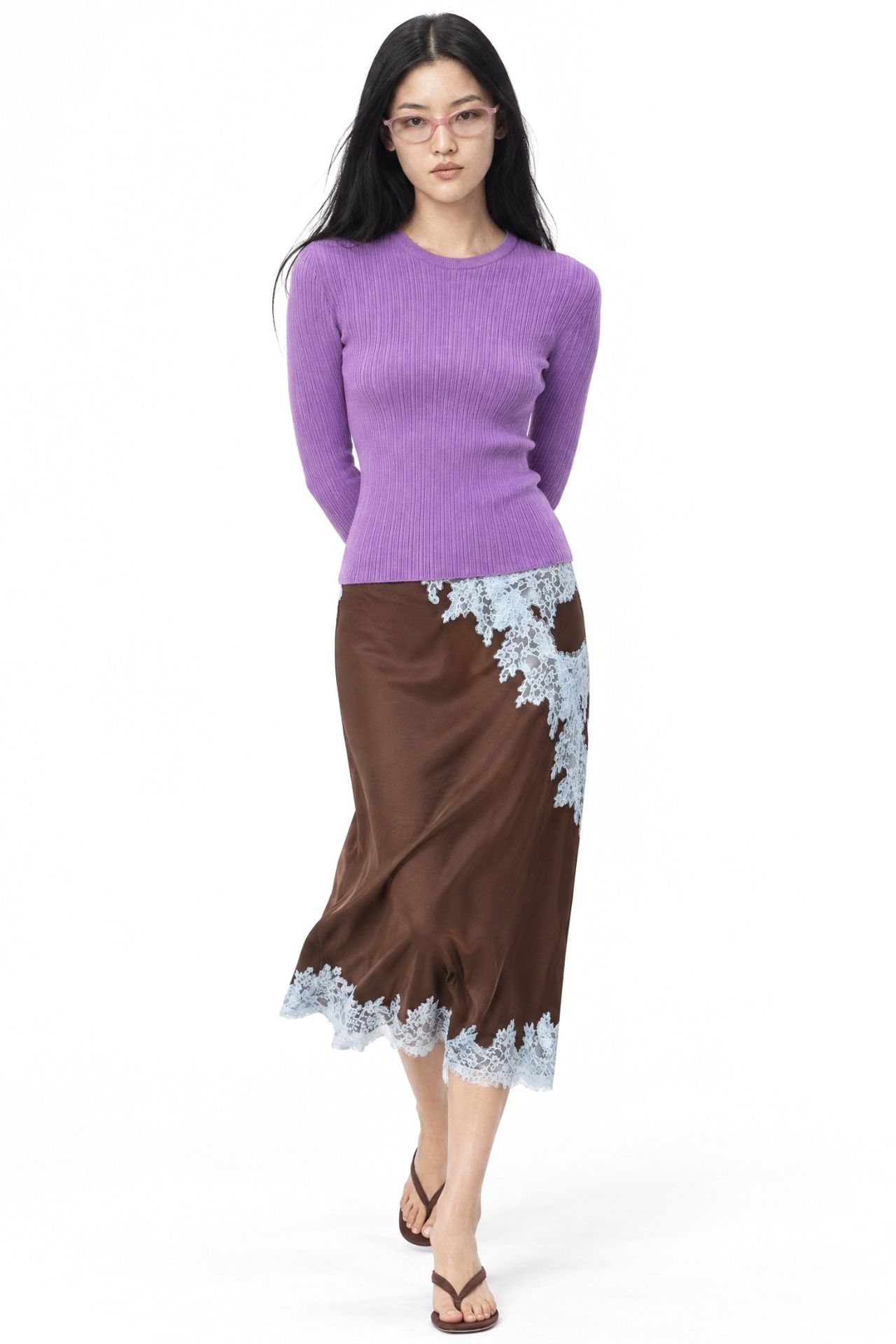 Mixray Soft Textured Ribbed Fitted Top 2