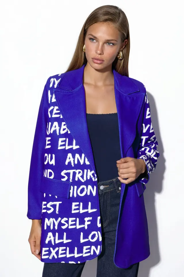 MSN Oversized Crepe Blazer Jacket