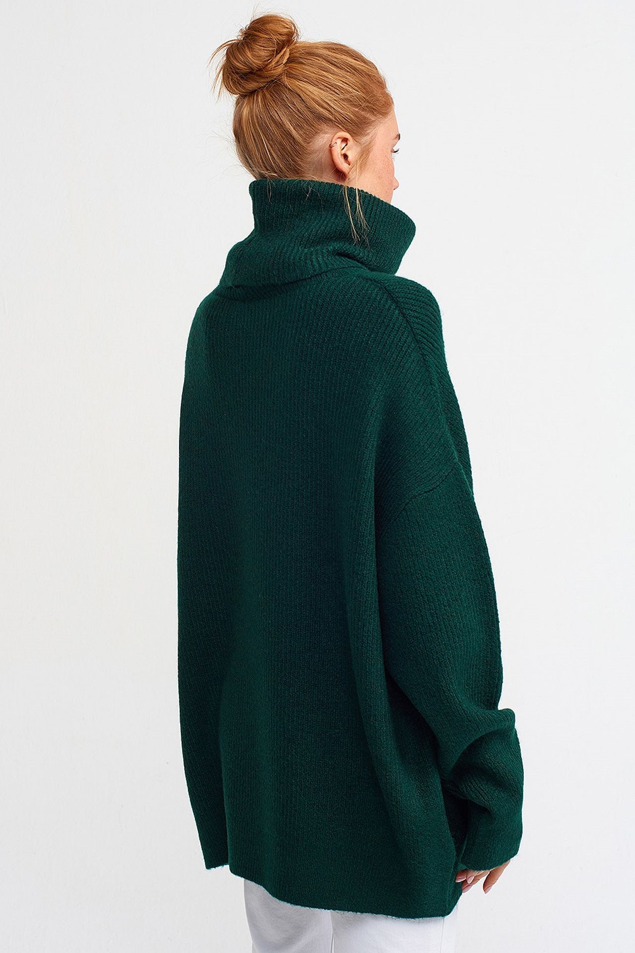 DILVIN Oversized Ribbed Turtleneck Sweater 3