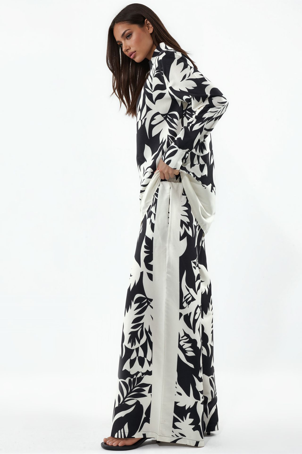 MSN Floral Cotton-Viscose Shirt And Wide-Leg Pants Set 2