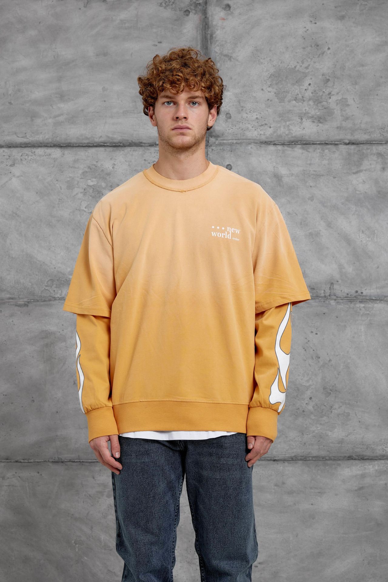 NOMARC Baskılı Geniş Kesim Bisiklet Yaka Sweatshirt 1