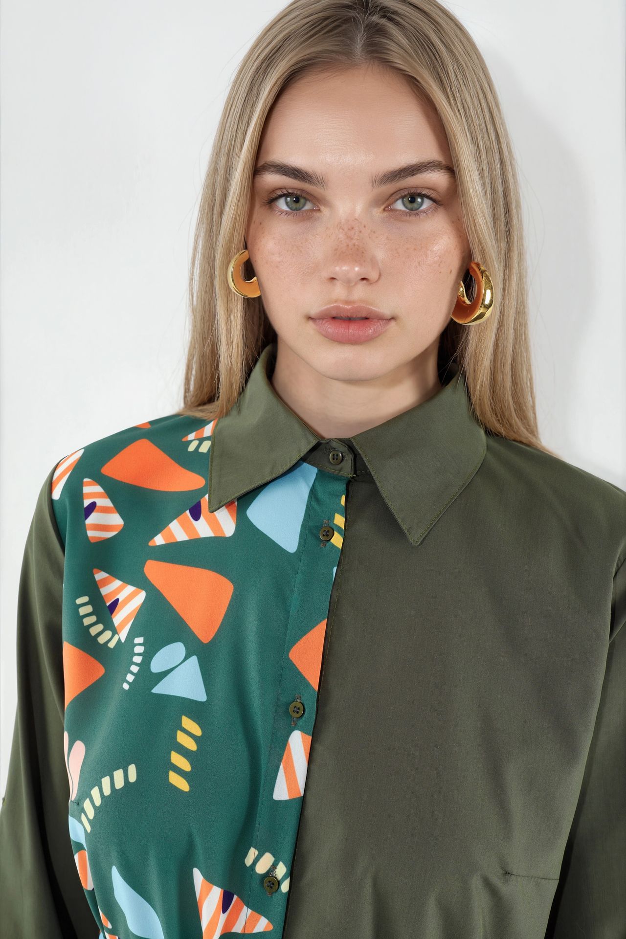 MSN Printed Mini Shirt Dress With Tie Detail 4
