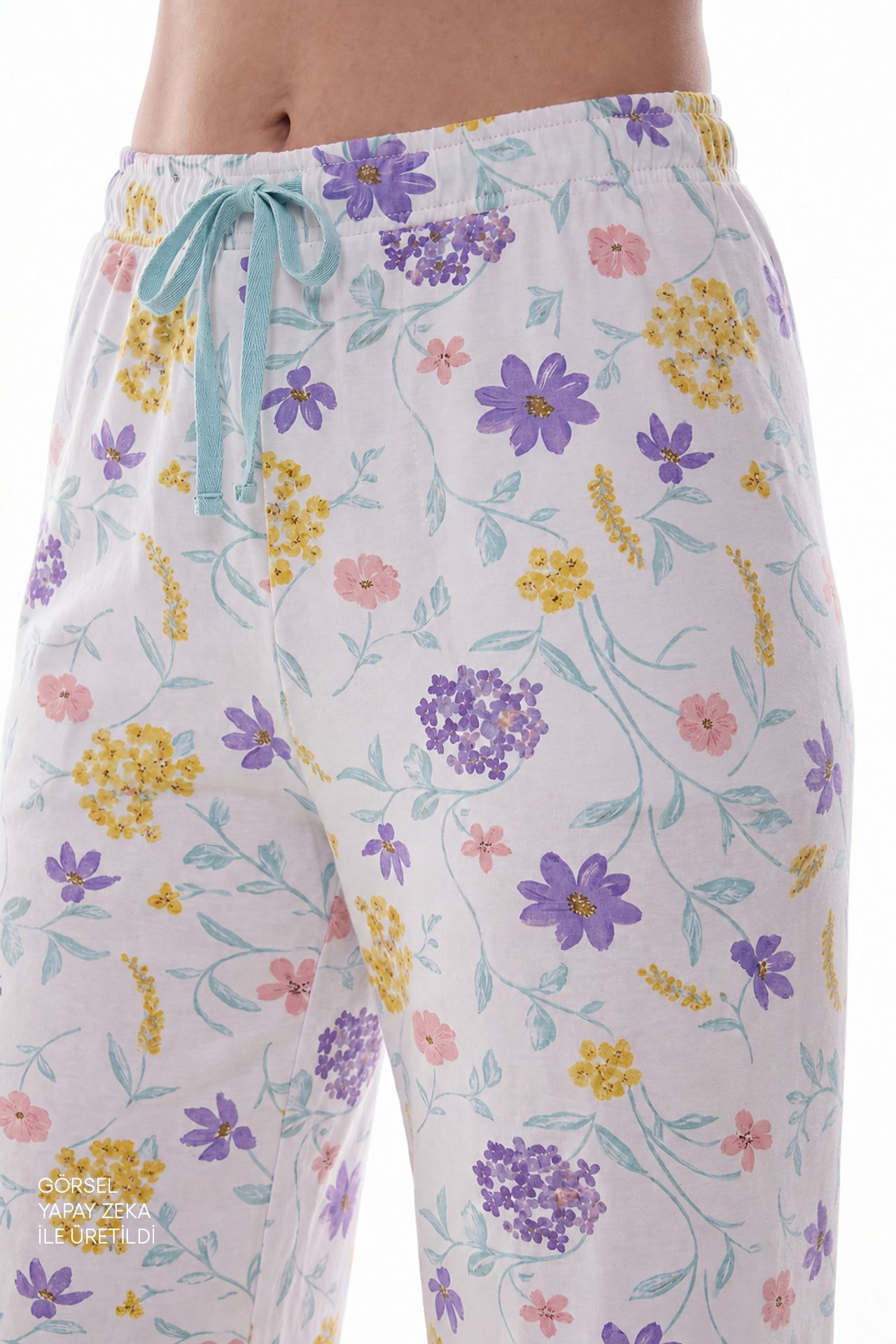 PENTI Off-White Blossom Floral Short-Sleeve Shirt Trousers Pyjama Set 3