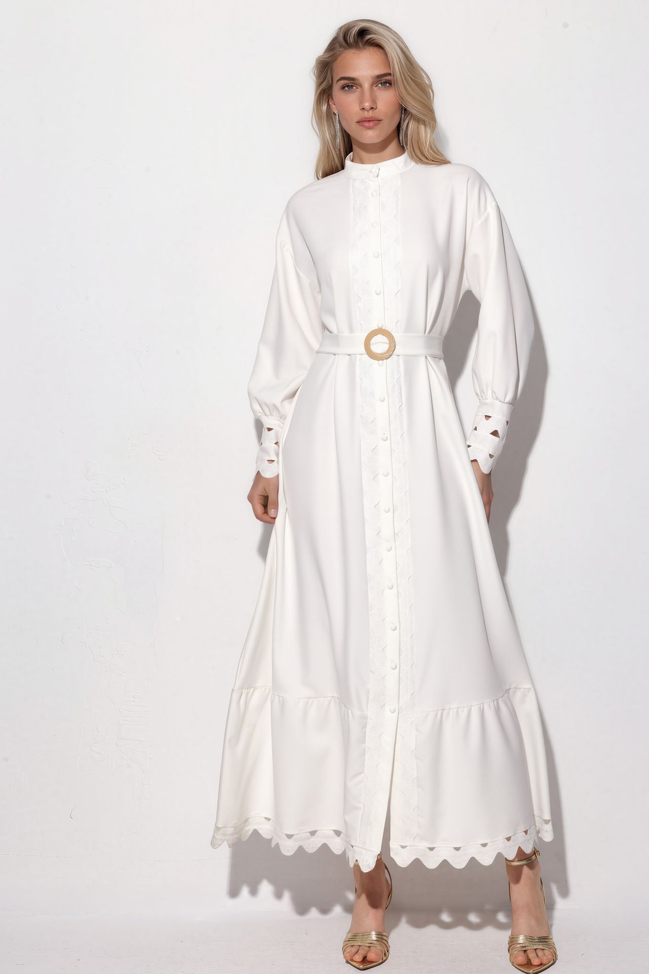 MSN Belted A-line Maxi Dress 1