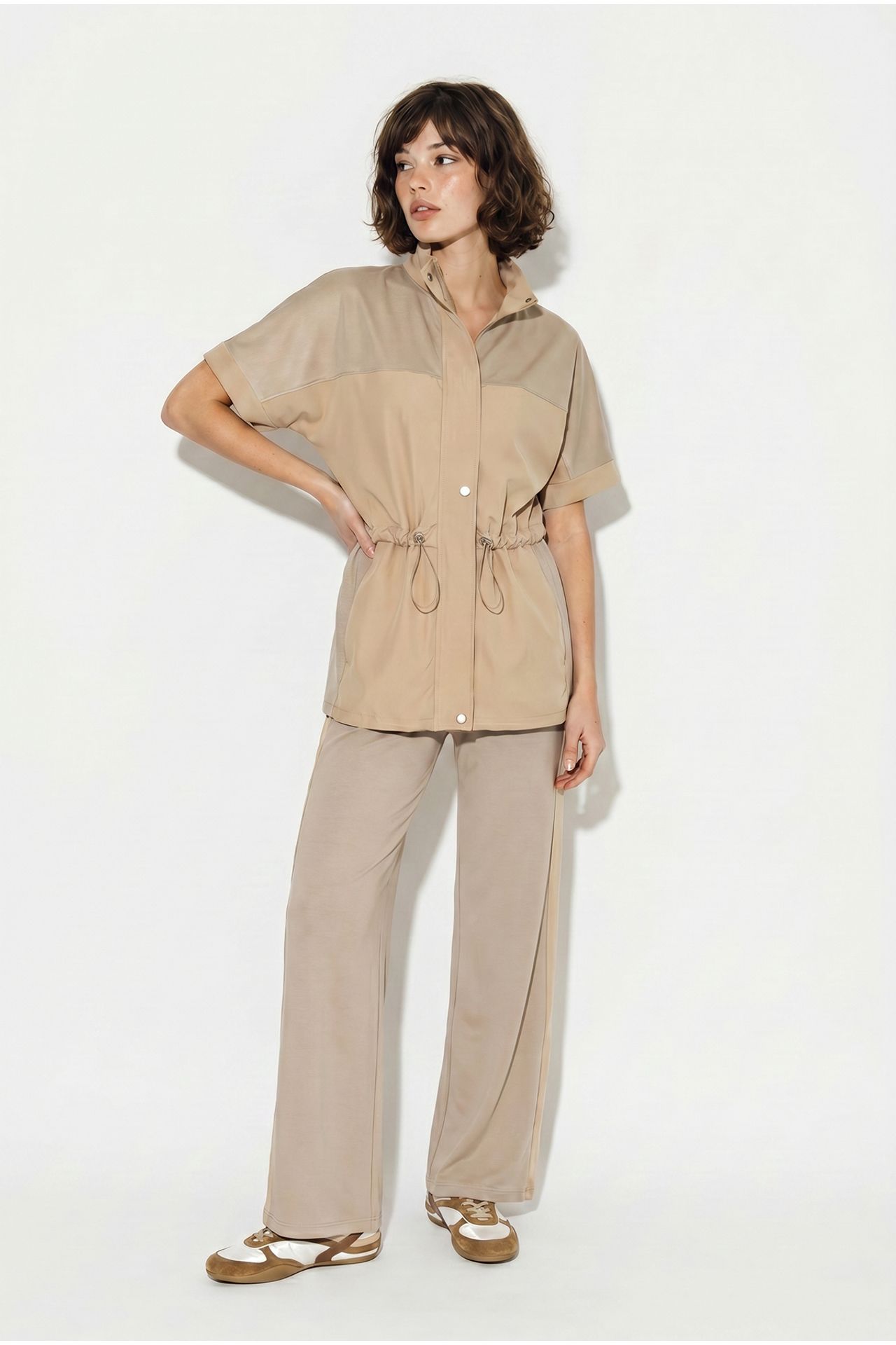 LUCCI Solid Wide-leg Cardigan And Trouser Set 3