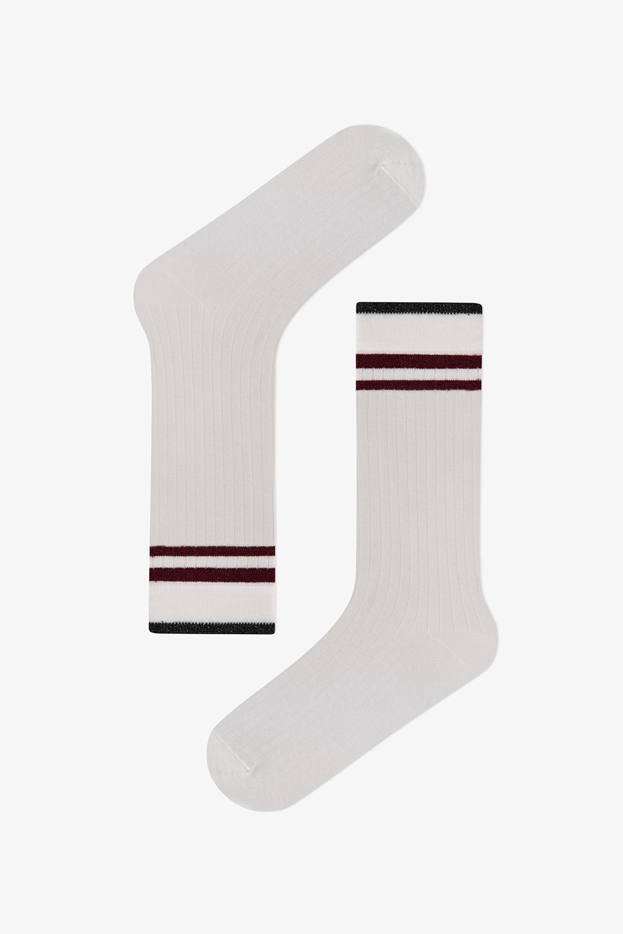 PENTI Retro Lines Striped Pair Crew Socks 3