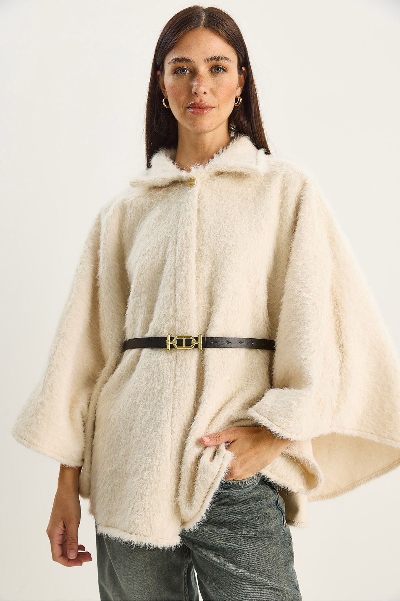 LUCCI Textured Oversized Button-Up Overcoat 1